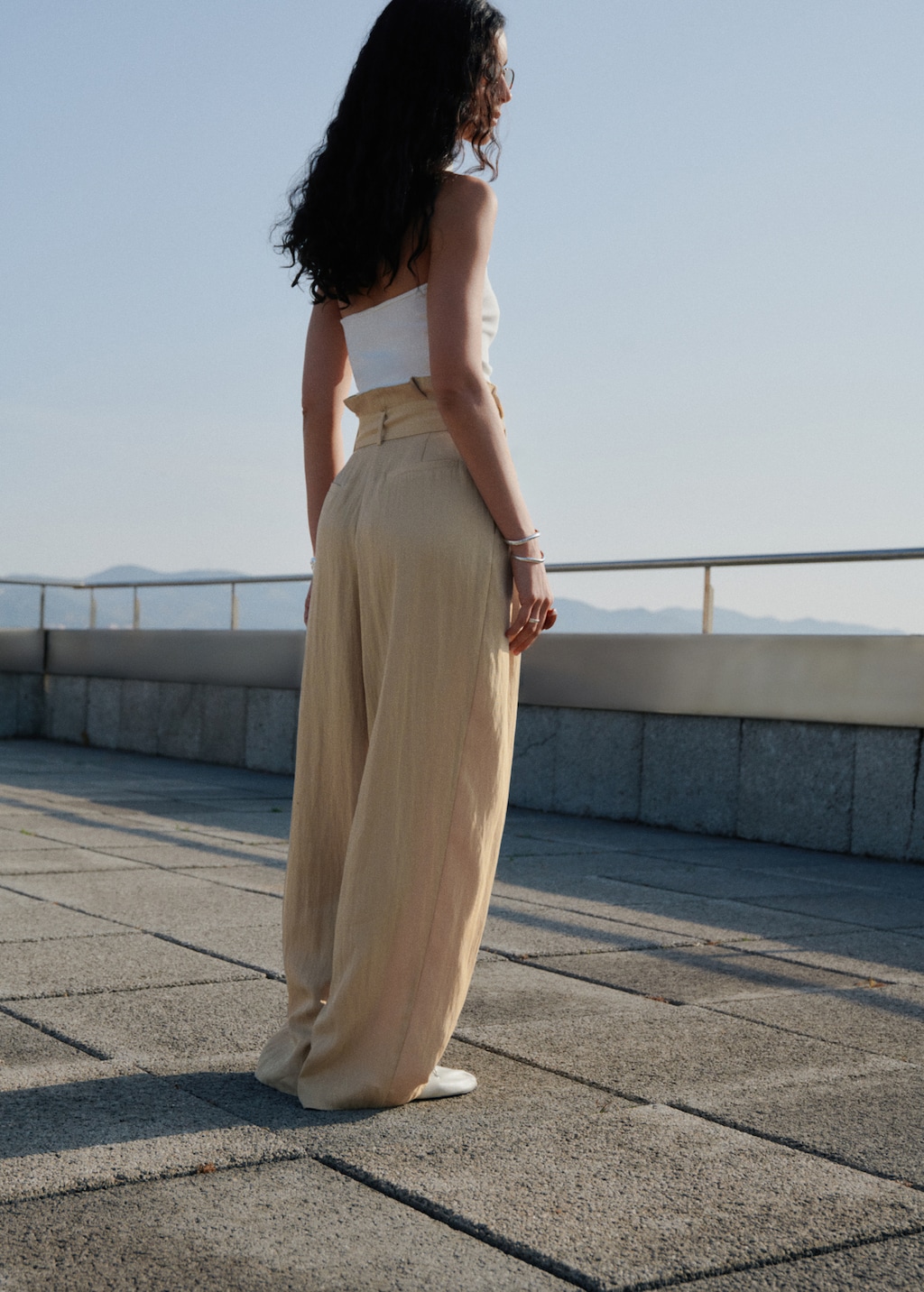 Lyocell paperbag trousers