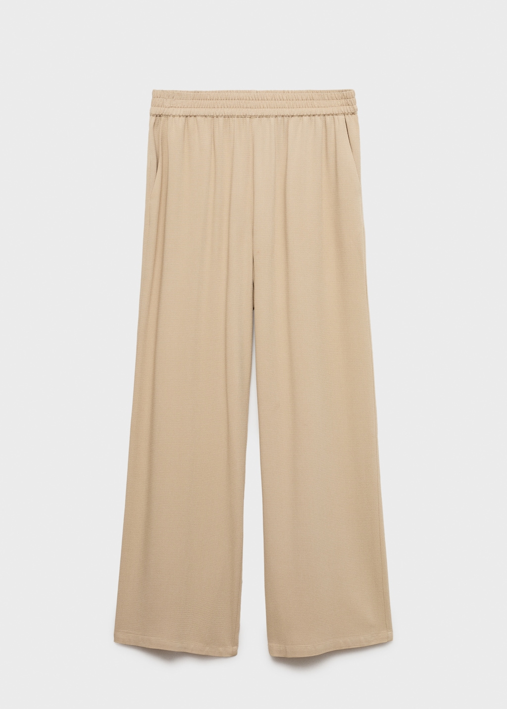 Straight-fit pants with elastic waist