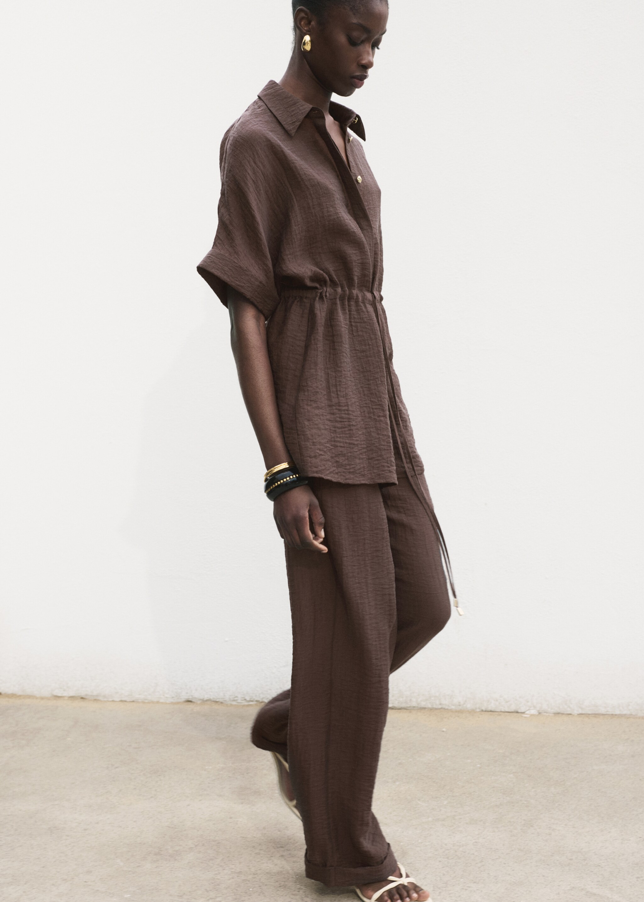 Lyocell trousers with elastic waistband - Details of the article 2