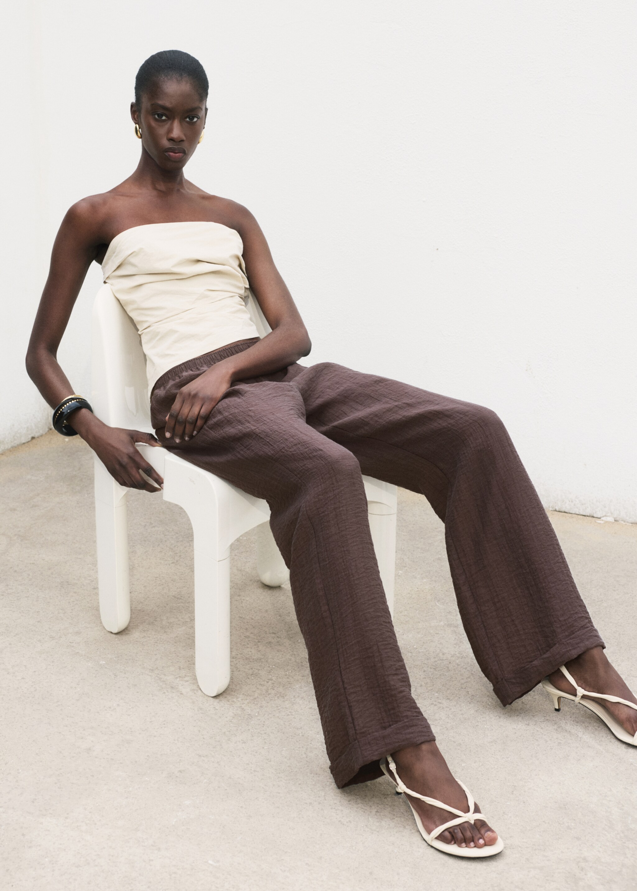 Lyocell trousers with elastic waistband - Details of the article 6
