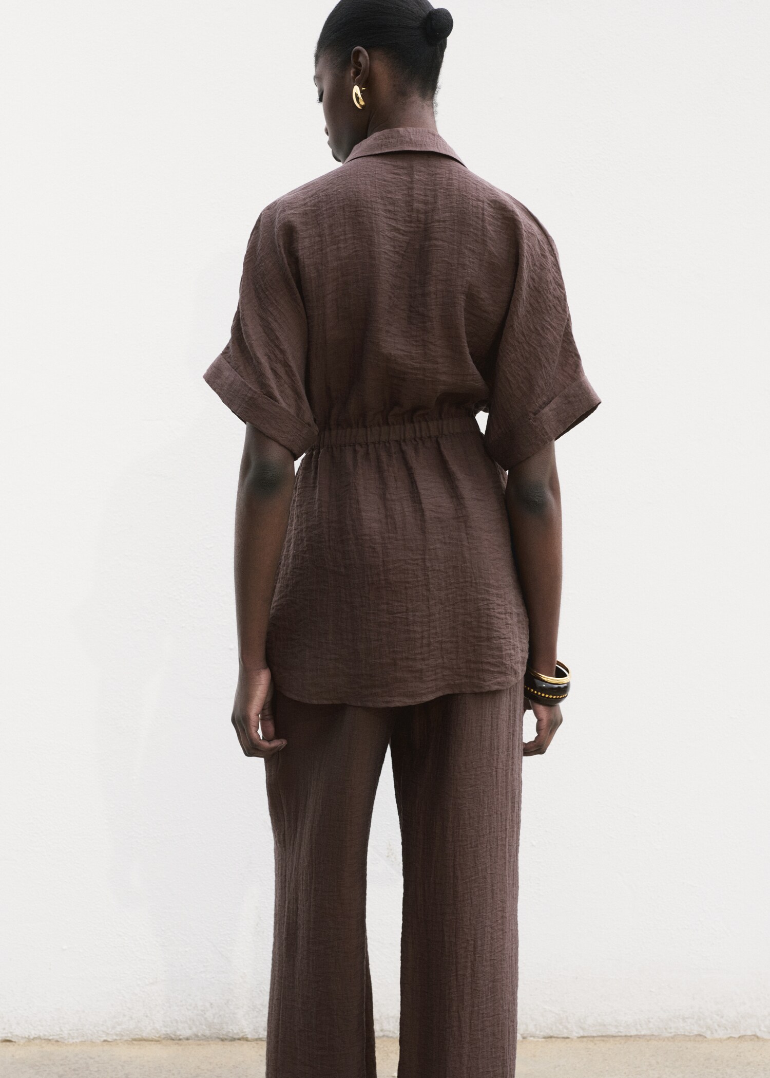 Lyocell trousers with elastic waistband - Reverse of the article