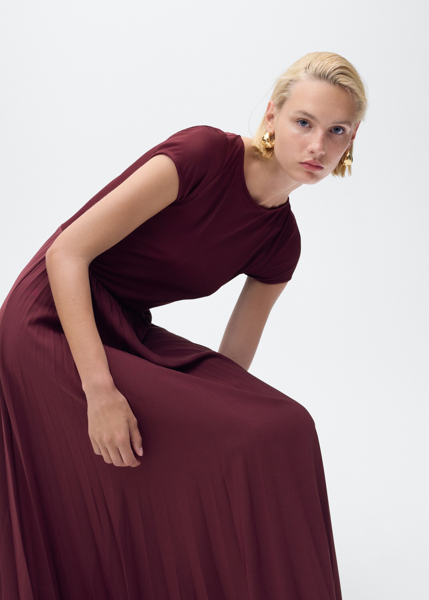 Pleated combined dress - Details of the article 6