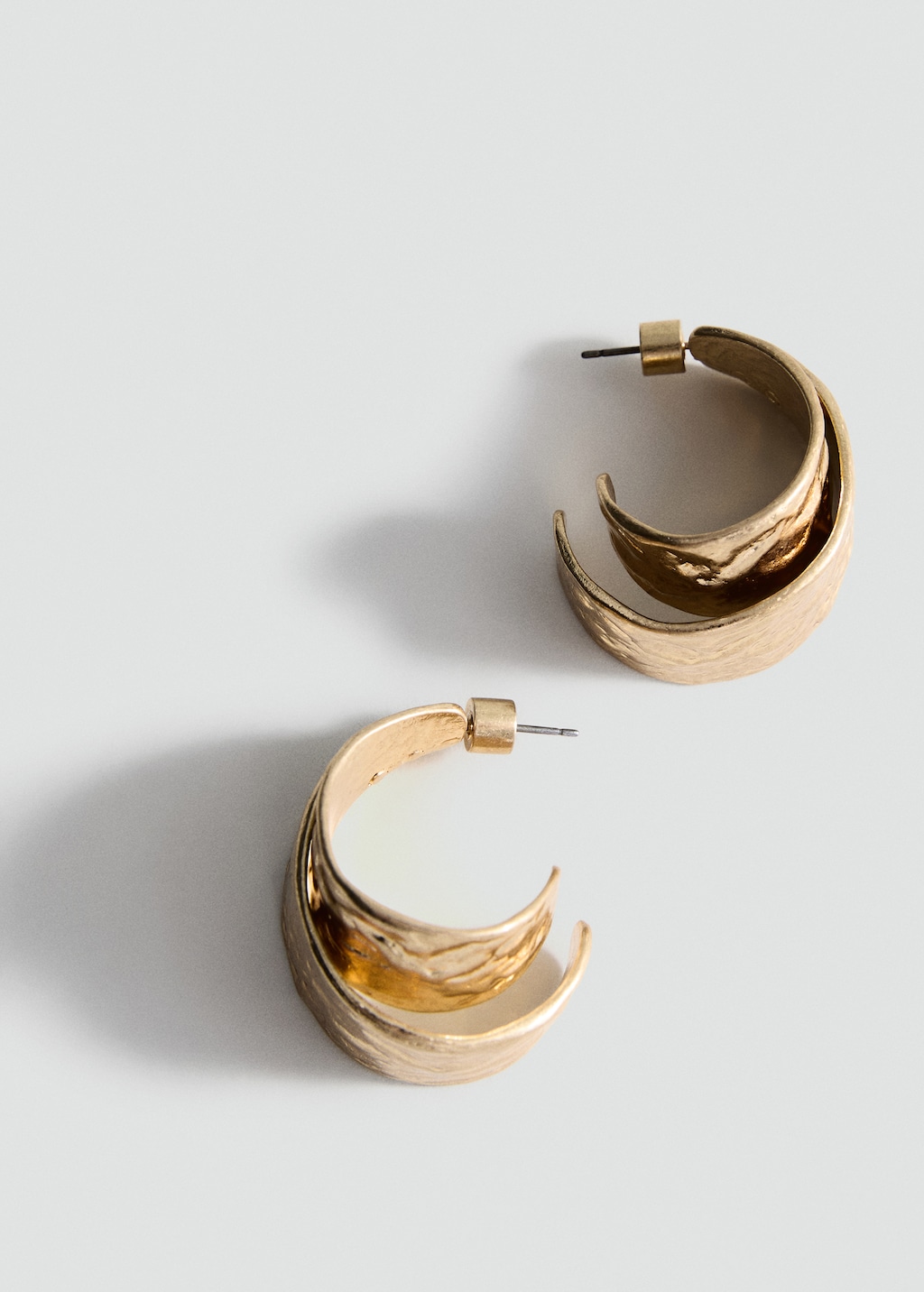 Textured double hoop earrings