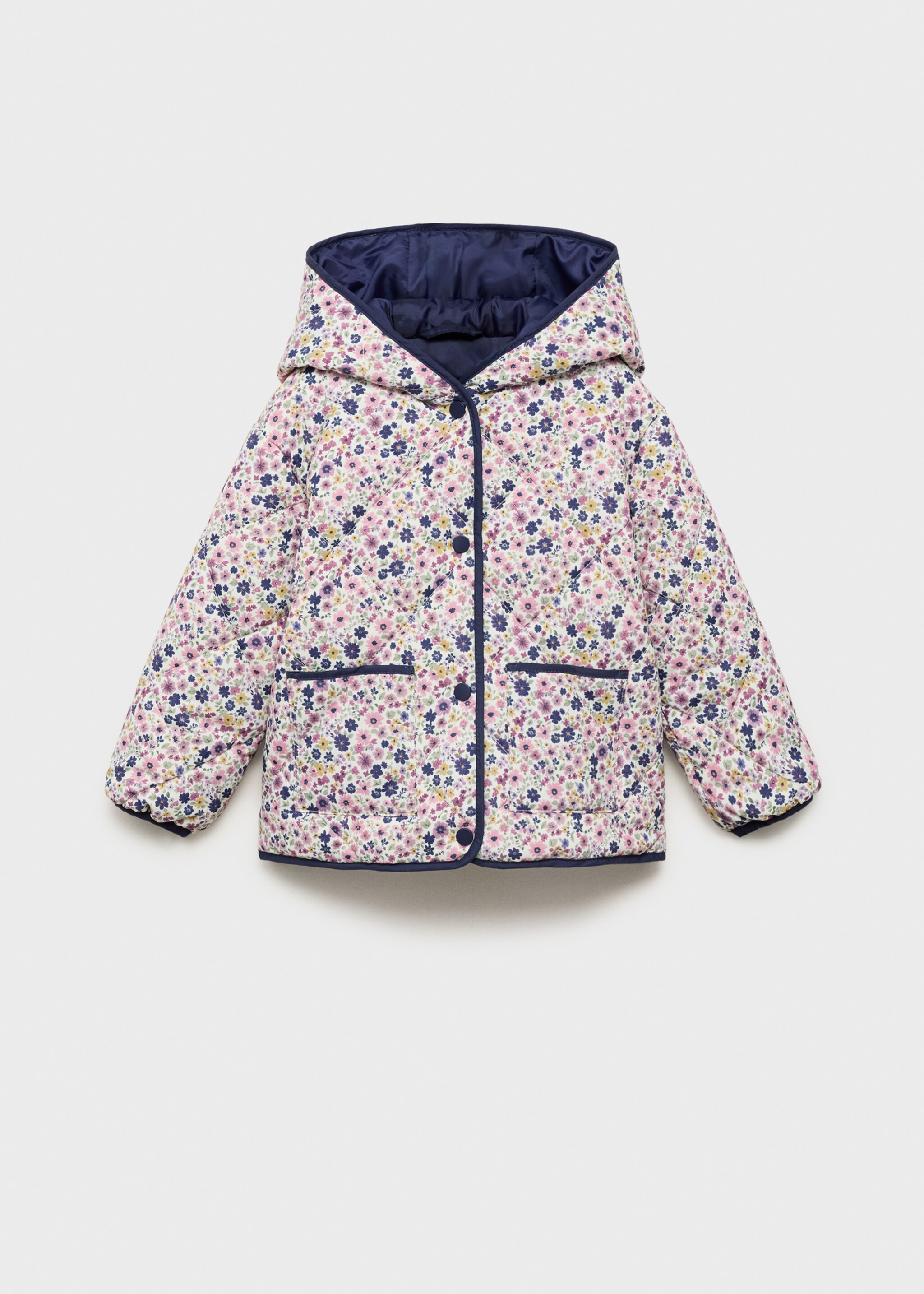 Anoraque acolchoado com estampado às flores - Artigo sem modelo