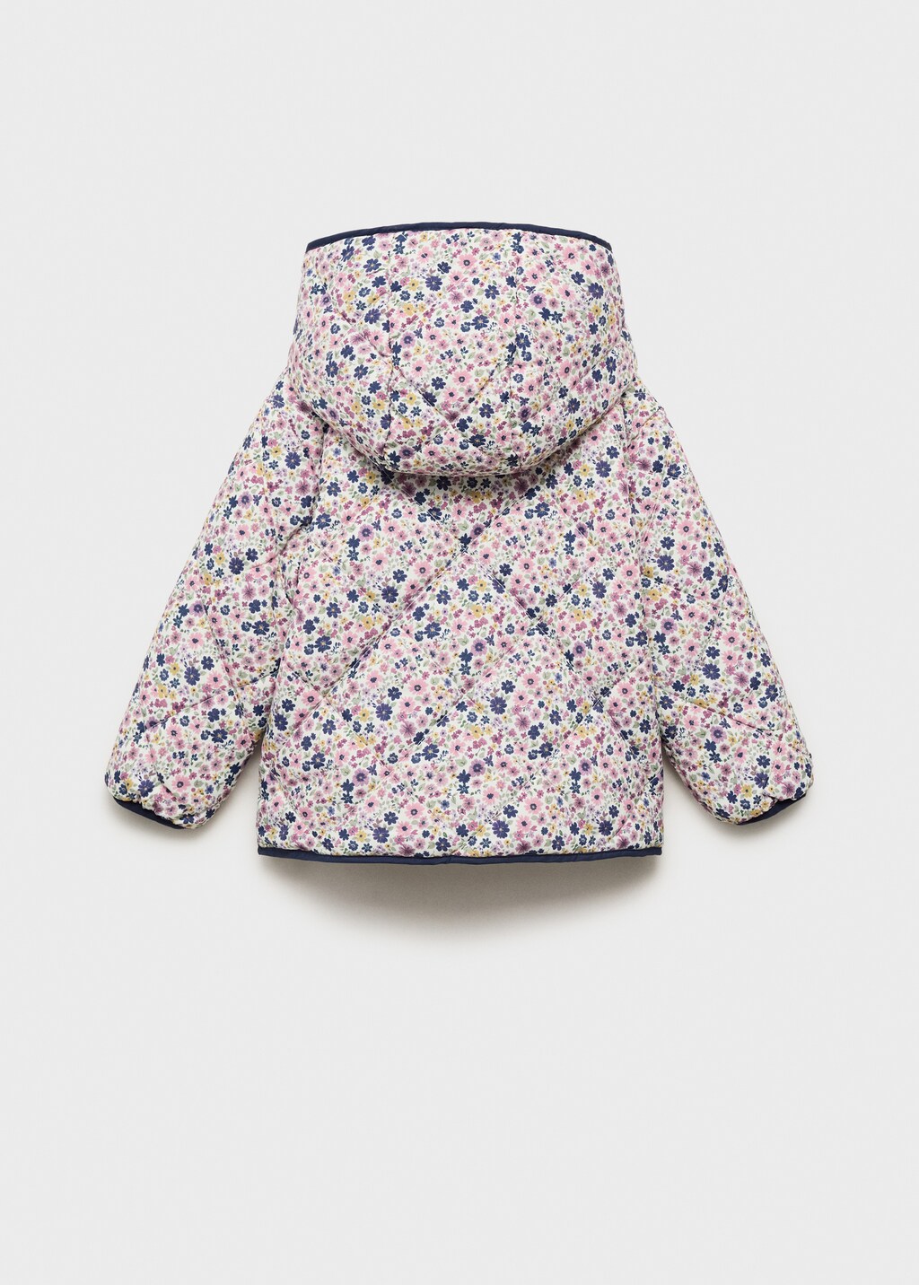 Flowers print quilted anorak