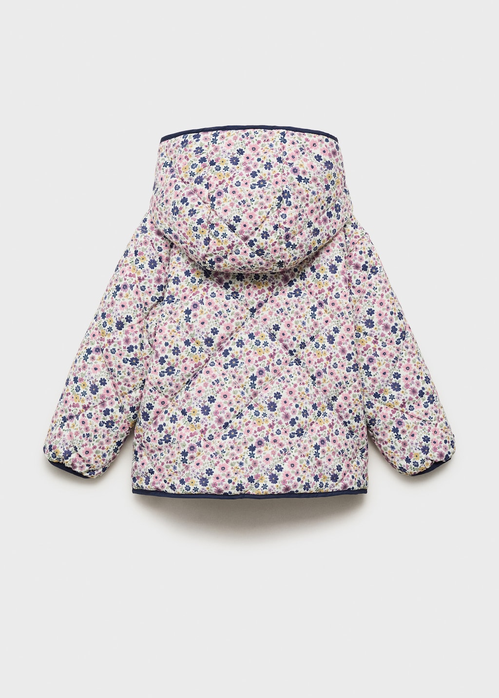 Flowers print quilted anorak
