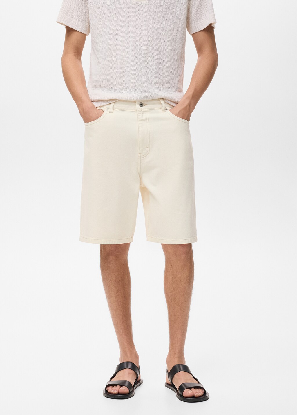 【JEMUT】25SS★ Skill Washed Bermuda Pants BAGGY FIT JOGGER BERMUDA SHORTS - Light grey | ZARA Spain