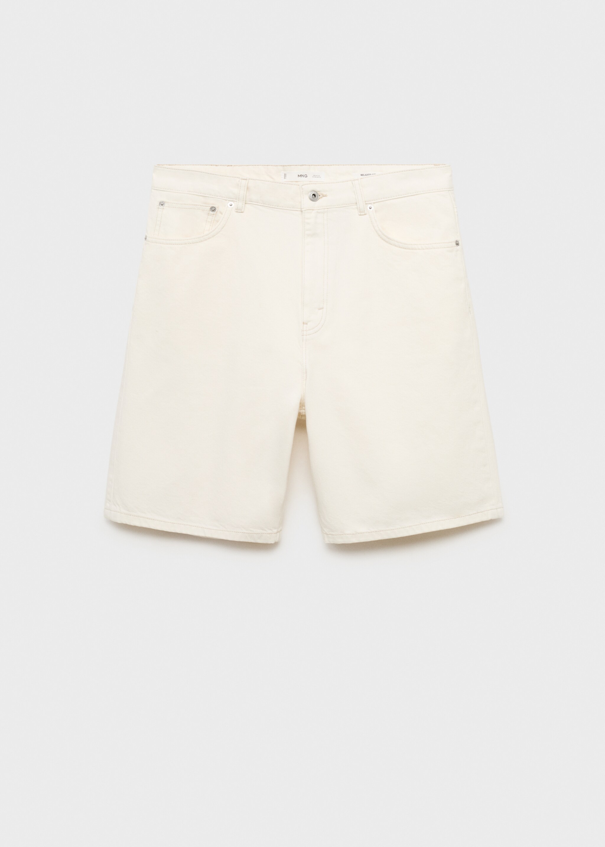 Straight-fit denim bermuda shorts - Article without model