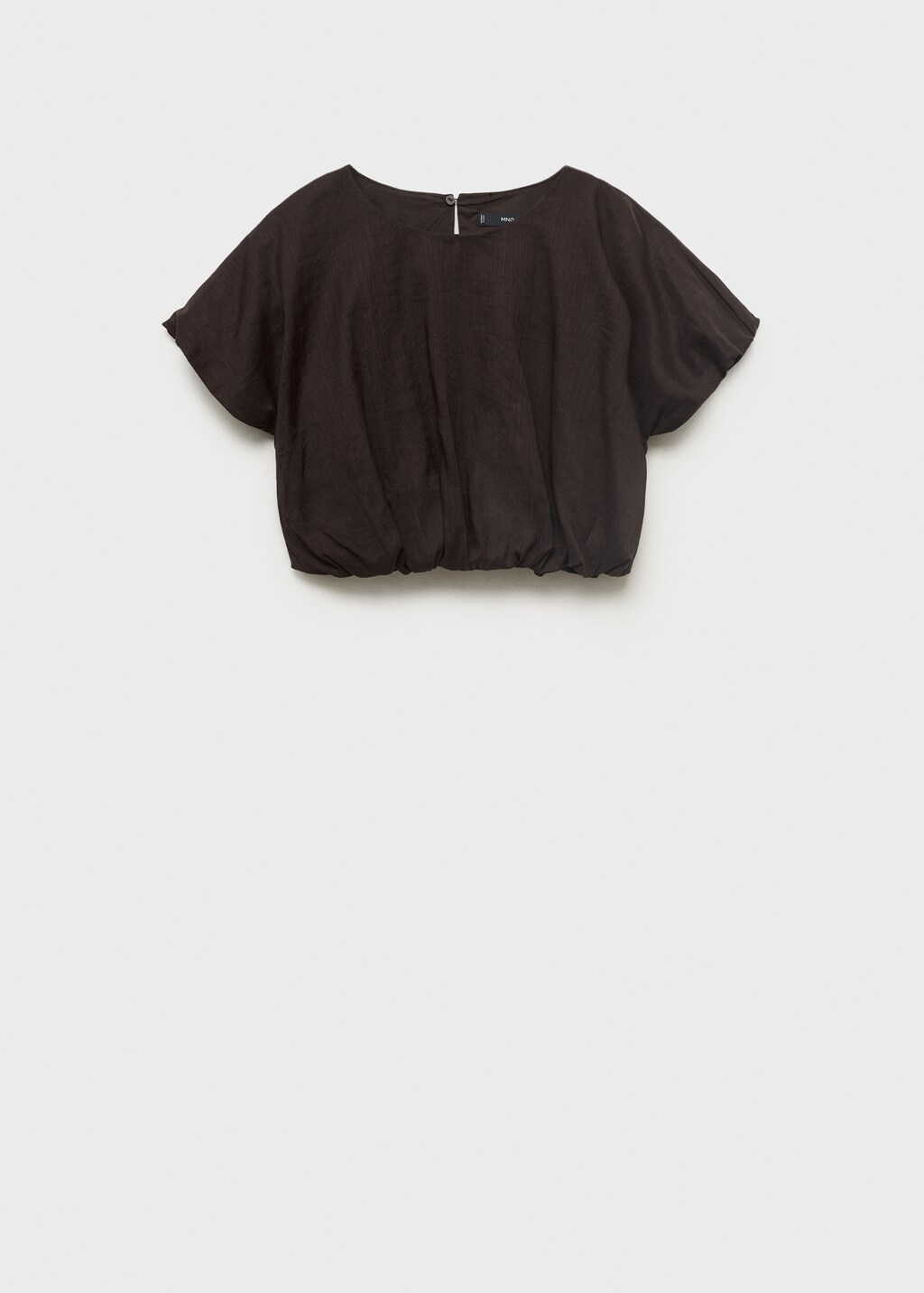Ramie cropped balloon blouse - image 2