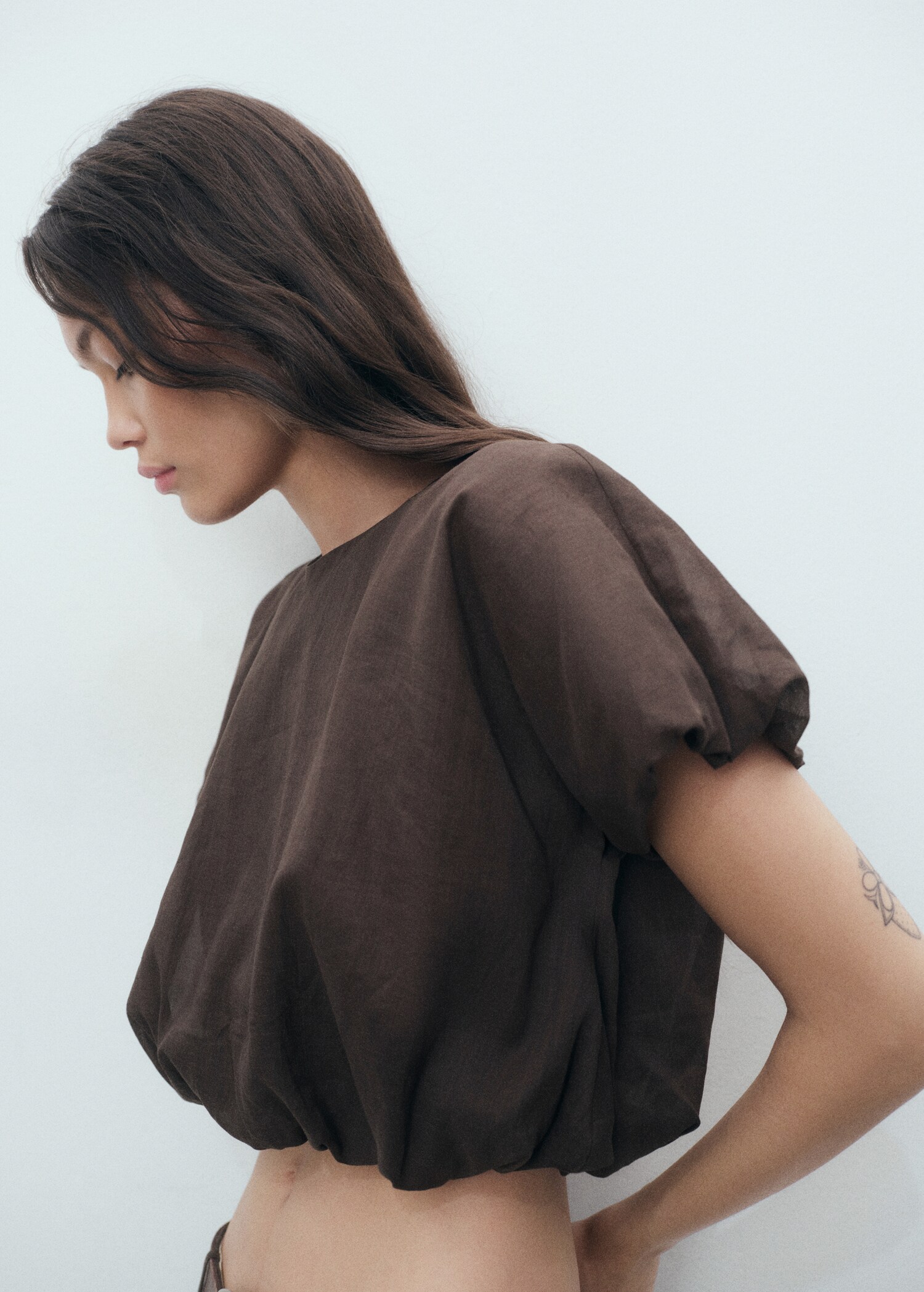 Blouse en ramie crop globe - Détail de l'article 6