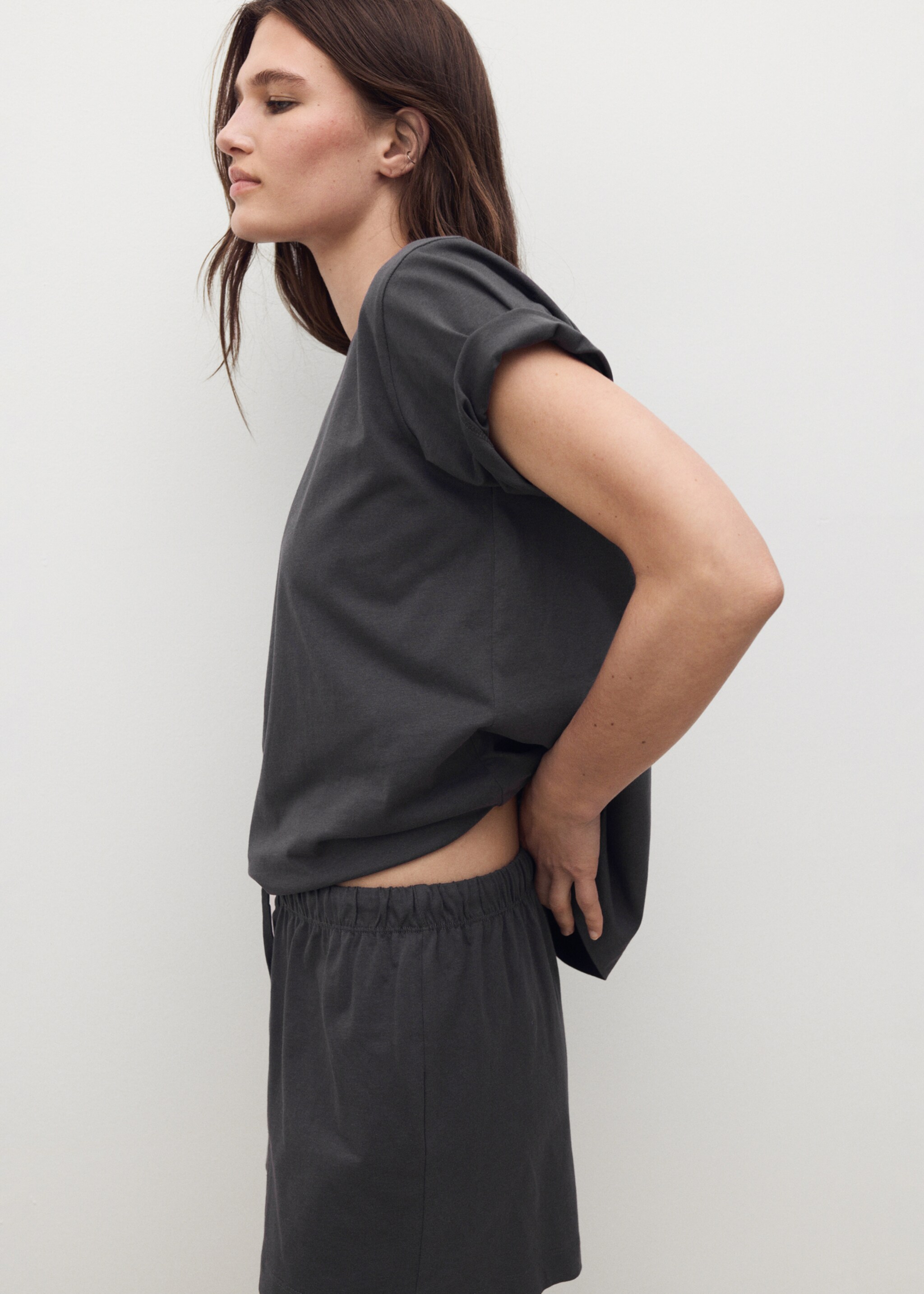 Cotton two-piece short-sleeved pyjamas - Medium plane
