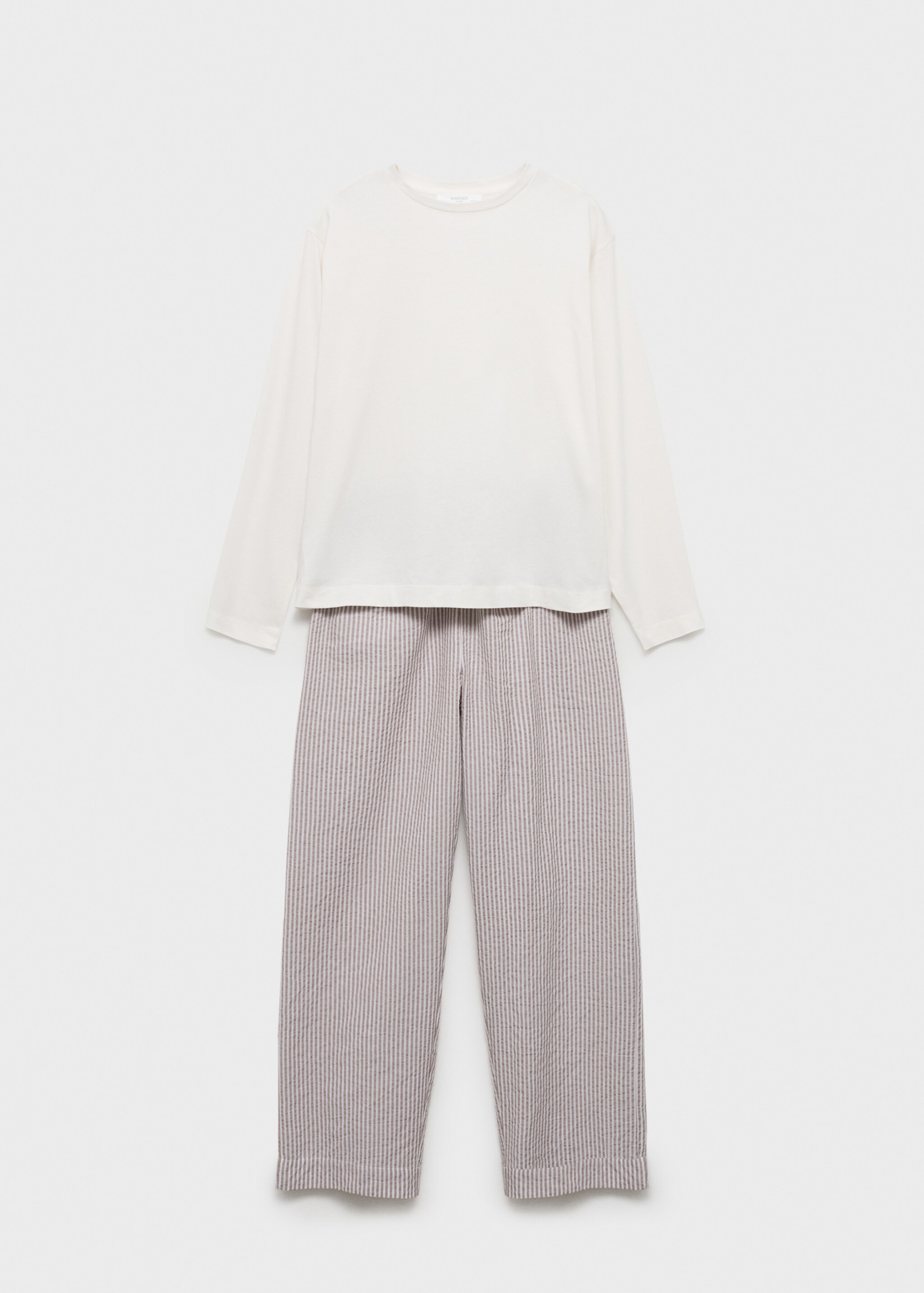 Seersucker striped two-piece pajamas - Article without model