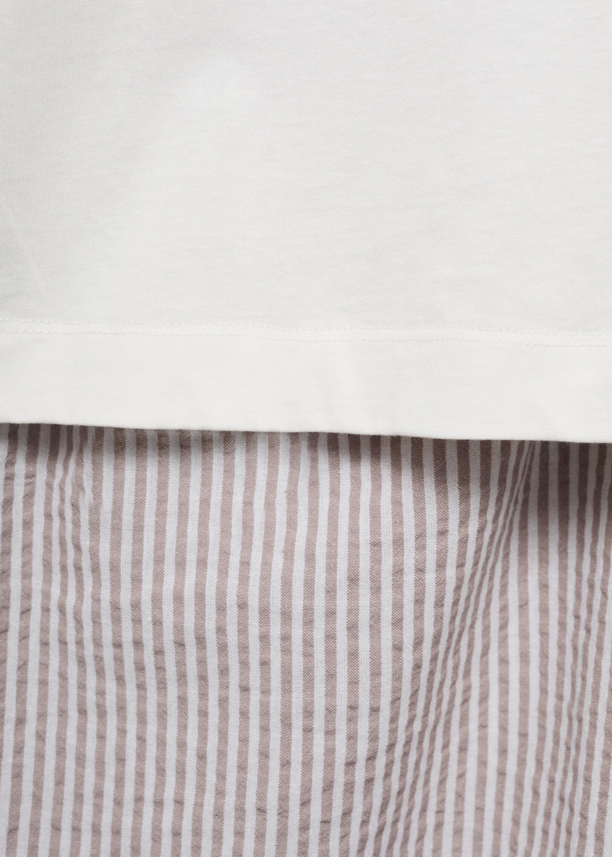 Seersucker striped two-piece pajamas - Details of the article 8