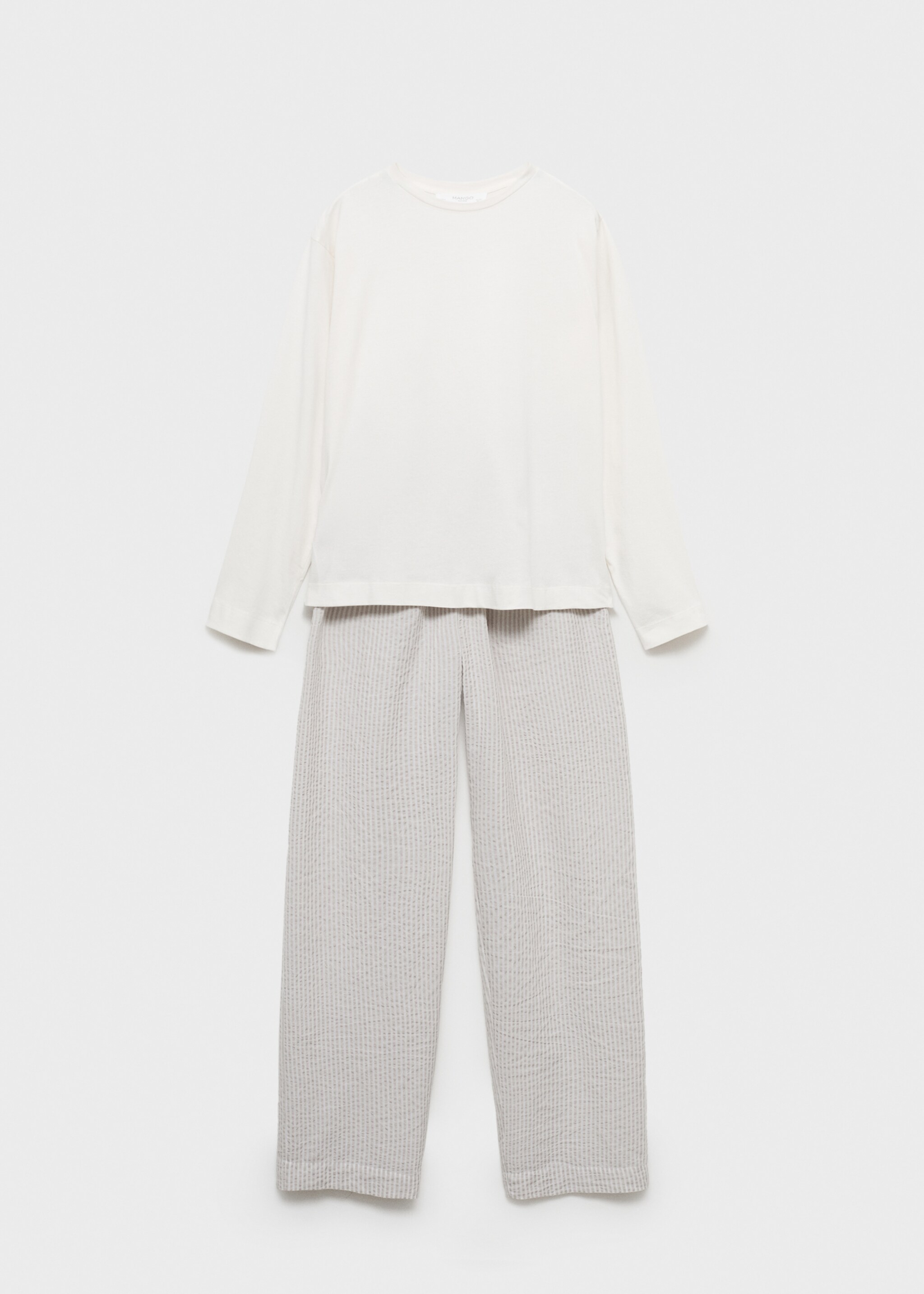 Seersucker striped two-piece pajamas - Article without model