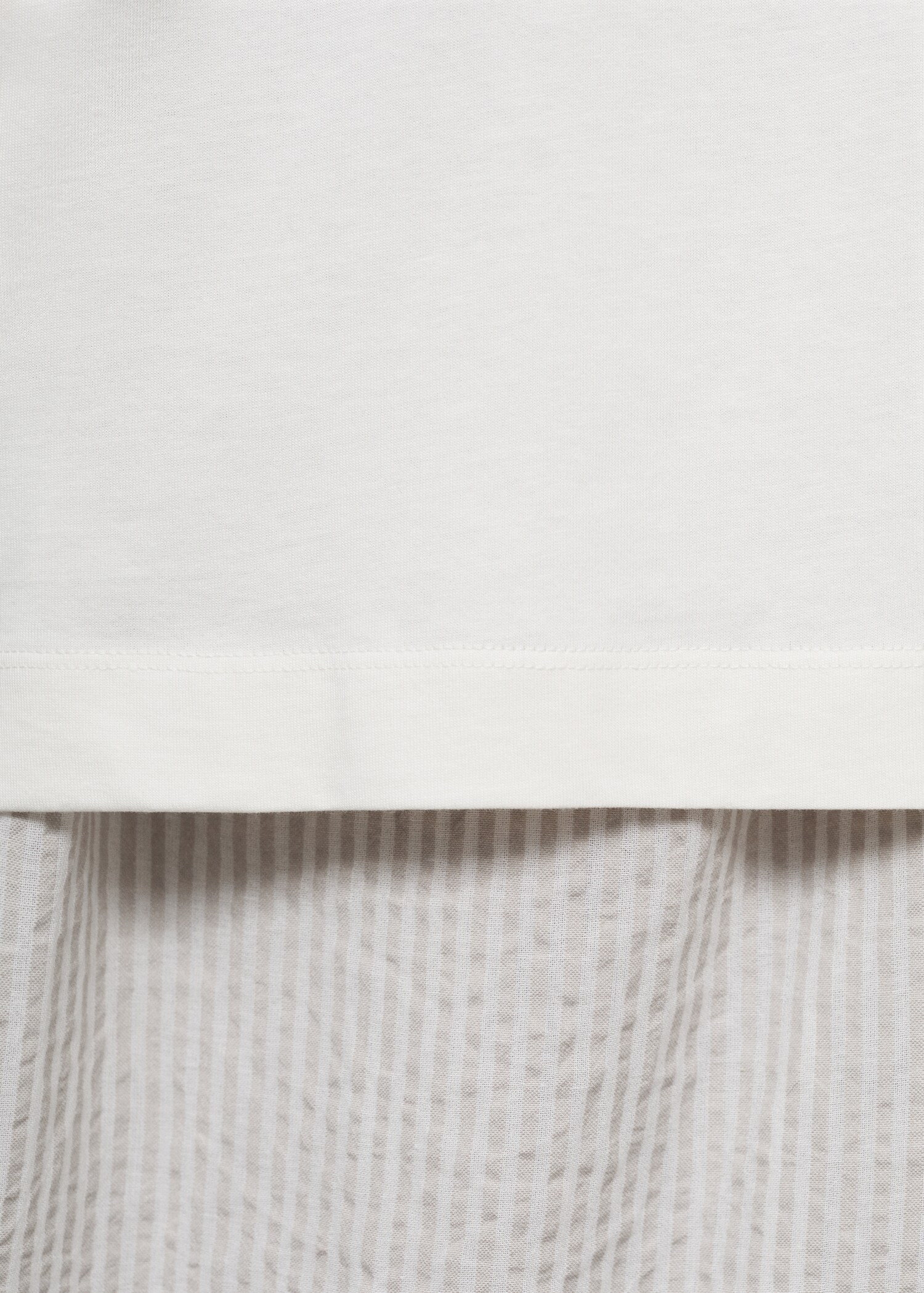 Seersucker striped two-piece pajamas - Details of the article 8