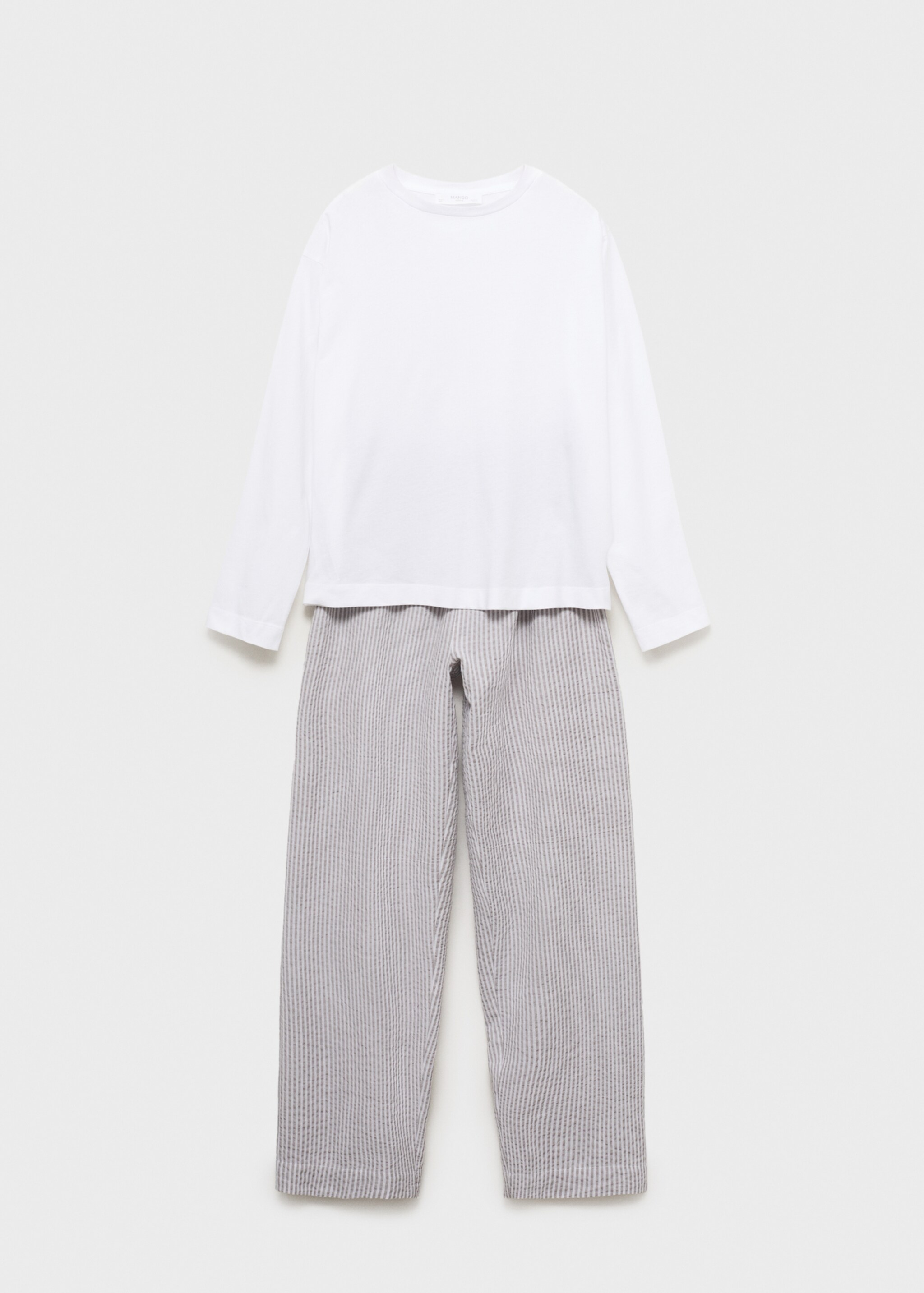 Seersucker striped two-piece pajamas - Article without model