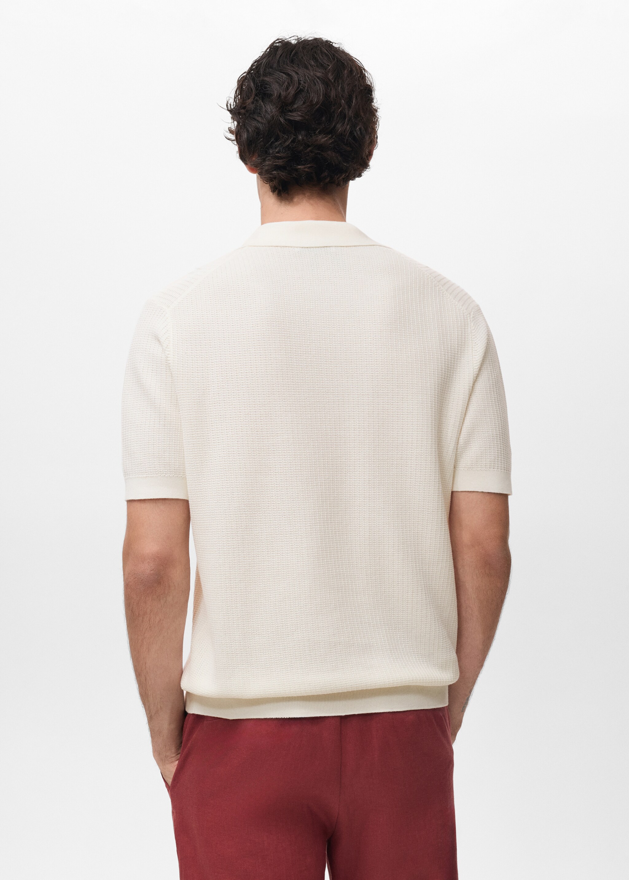 Crochet cotton polo shirt - Reverse of the article