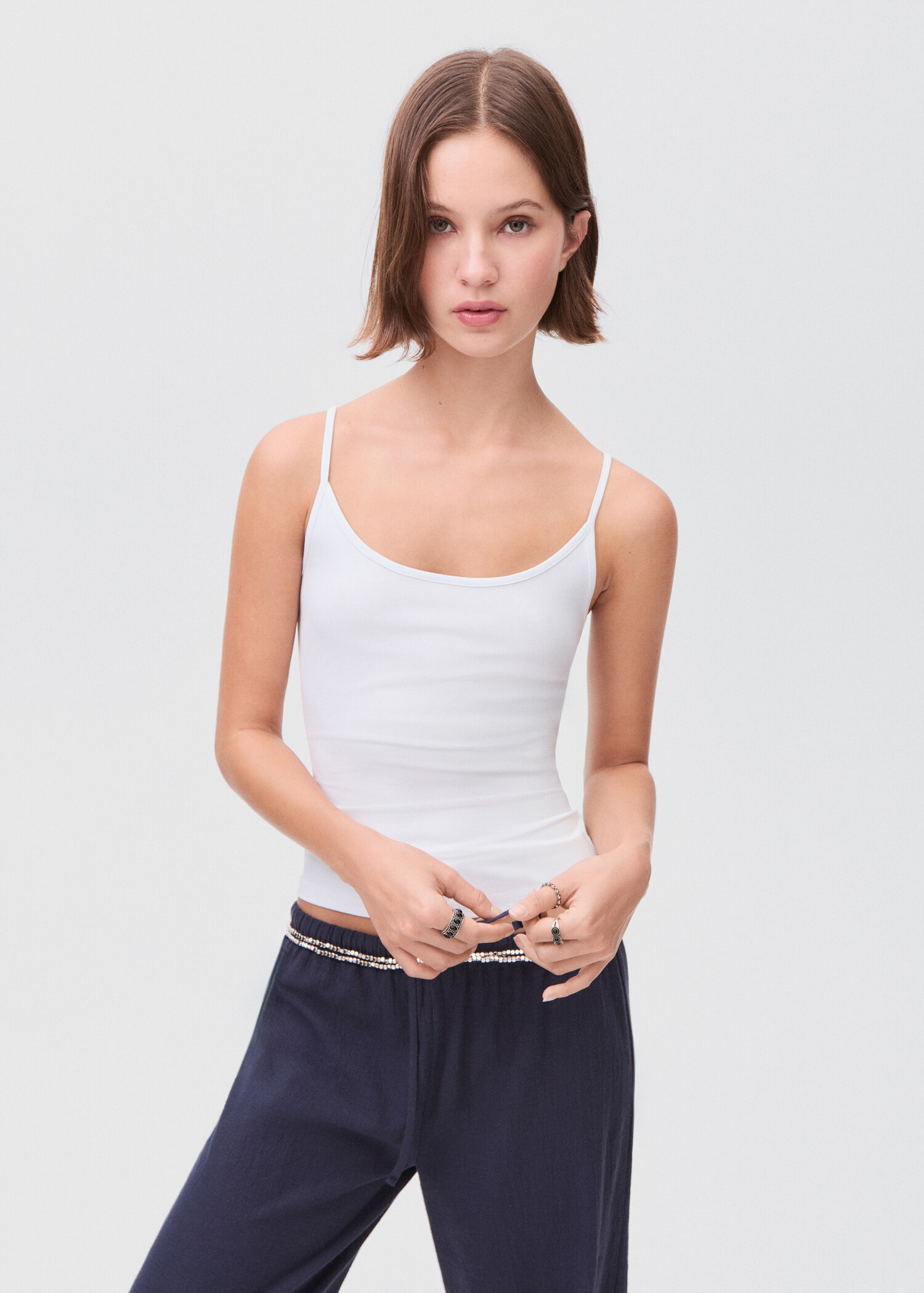 Plain strapless top - Medium plane