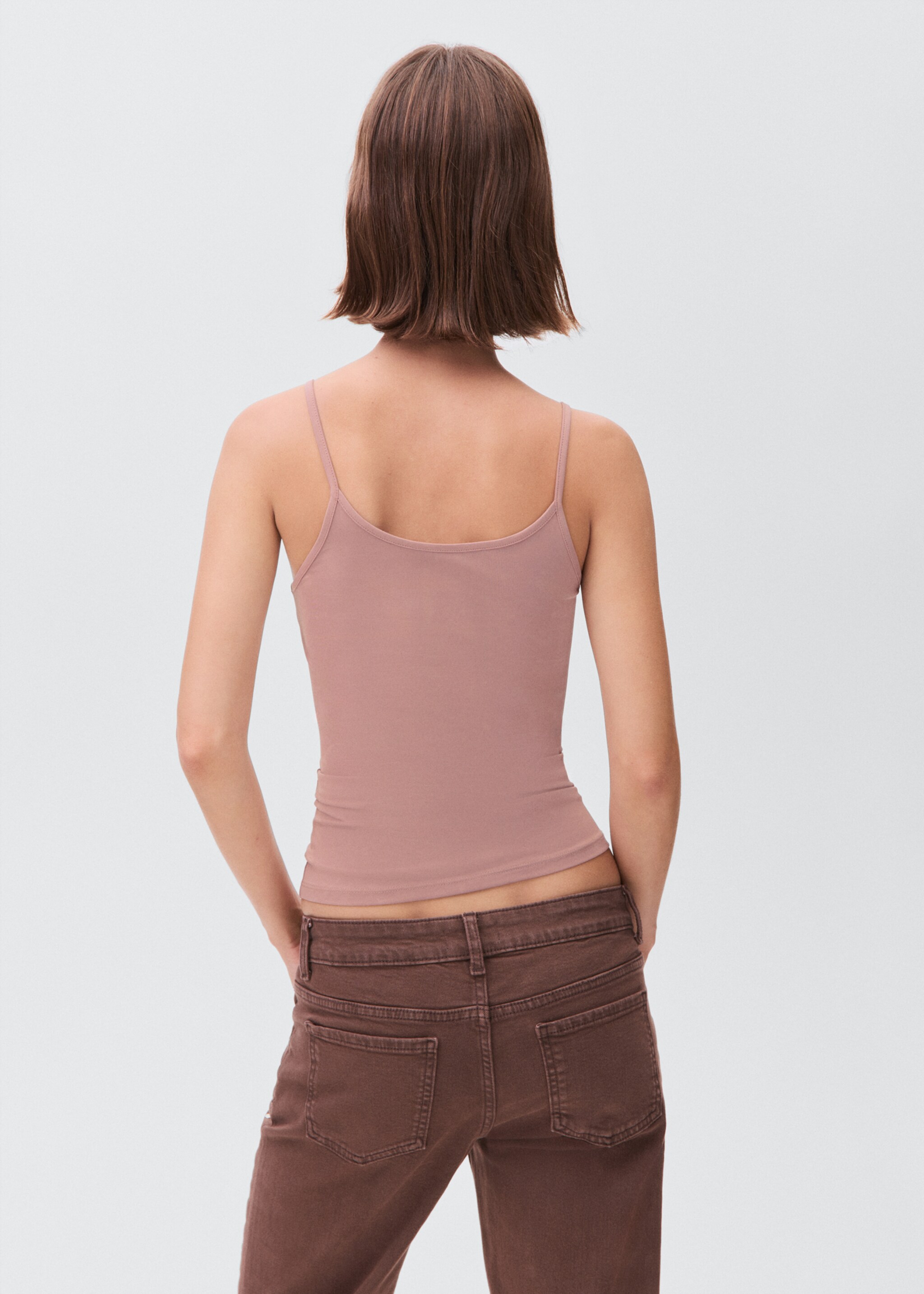 Plain strapless top - Reverse of the article, Pale Pink. Ref: 17012908-00.