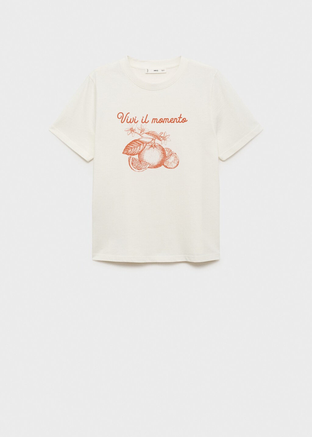 Mango Printed cotton-blend t-shirt