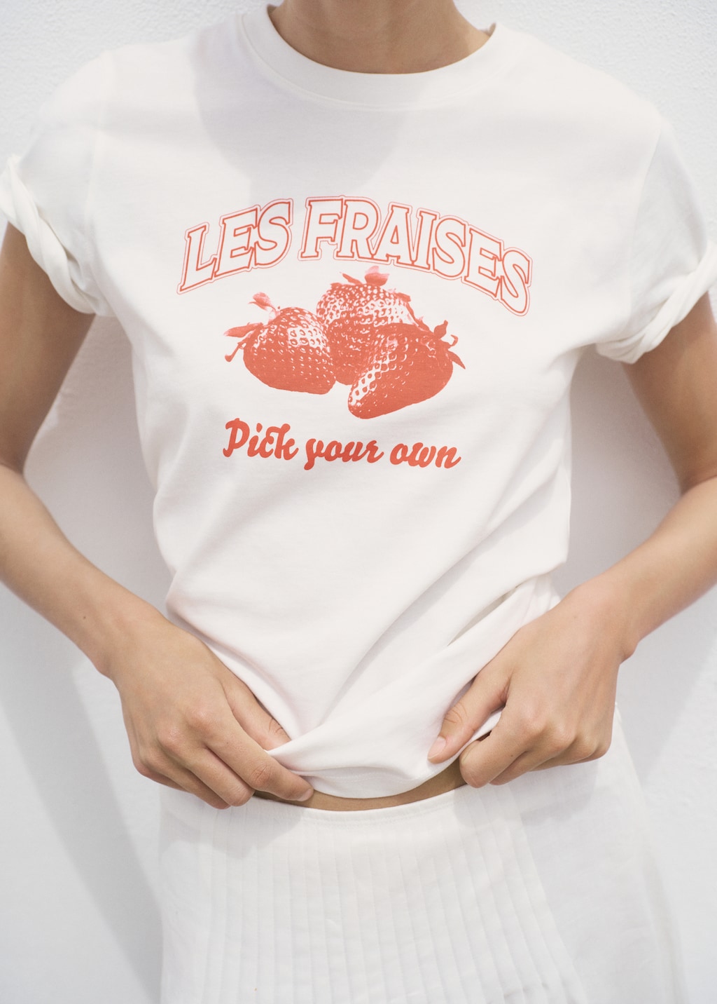 Printed cotton-blend t-shirt