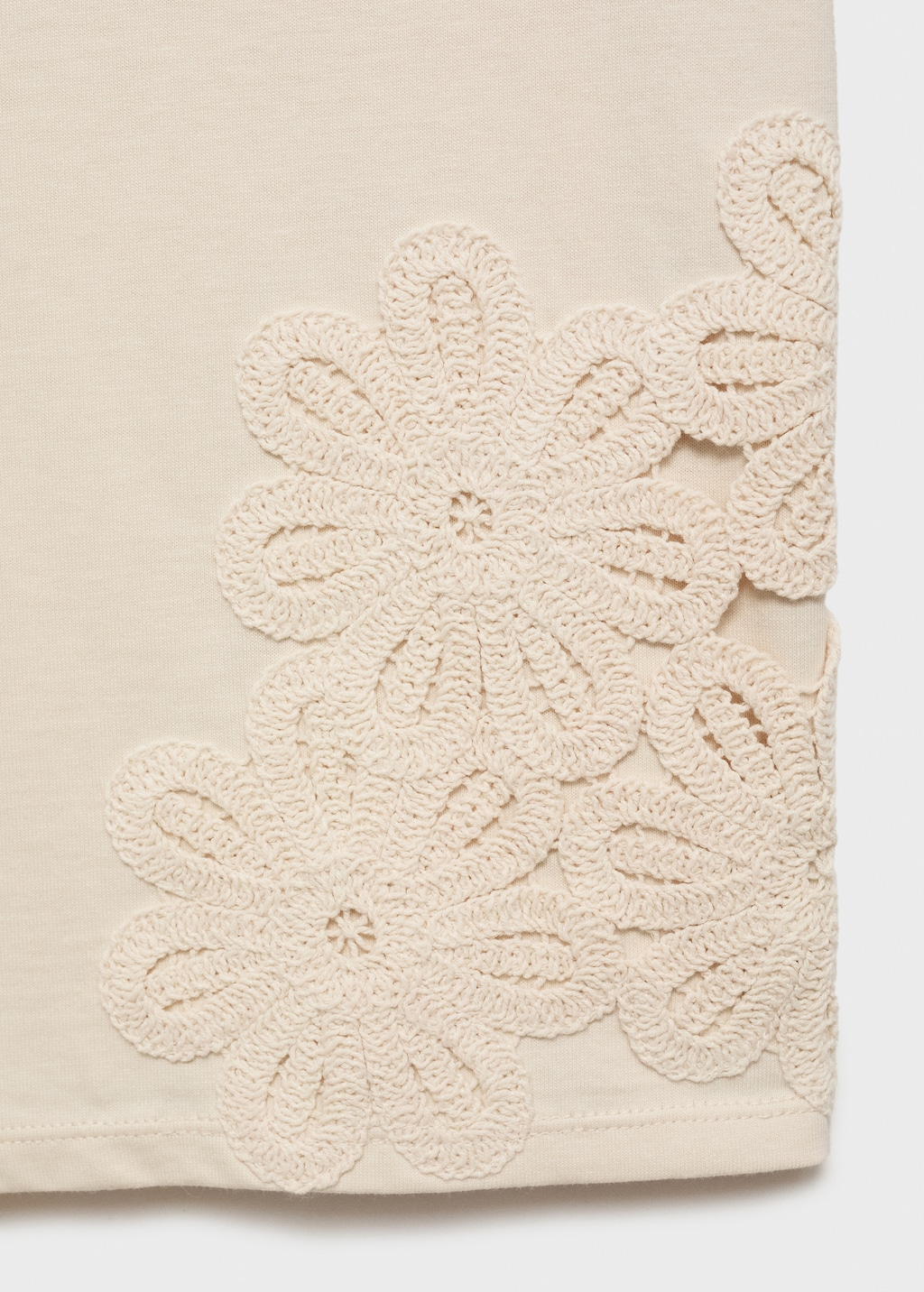 Floral-embroidered cotton t-shirt