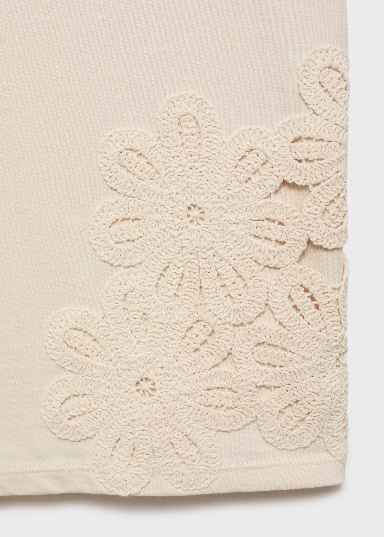 T-shirt en coton broderie fleurs - Détail de l'article 0