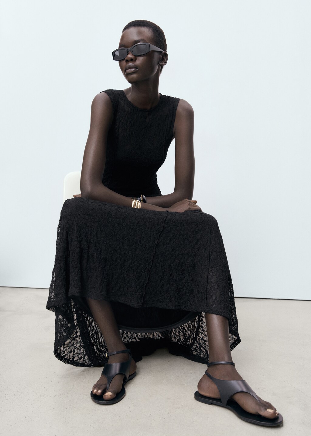 Mango Long lace dress thumbnail