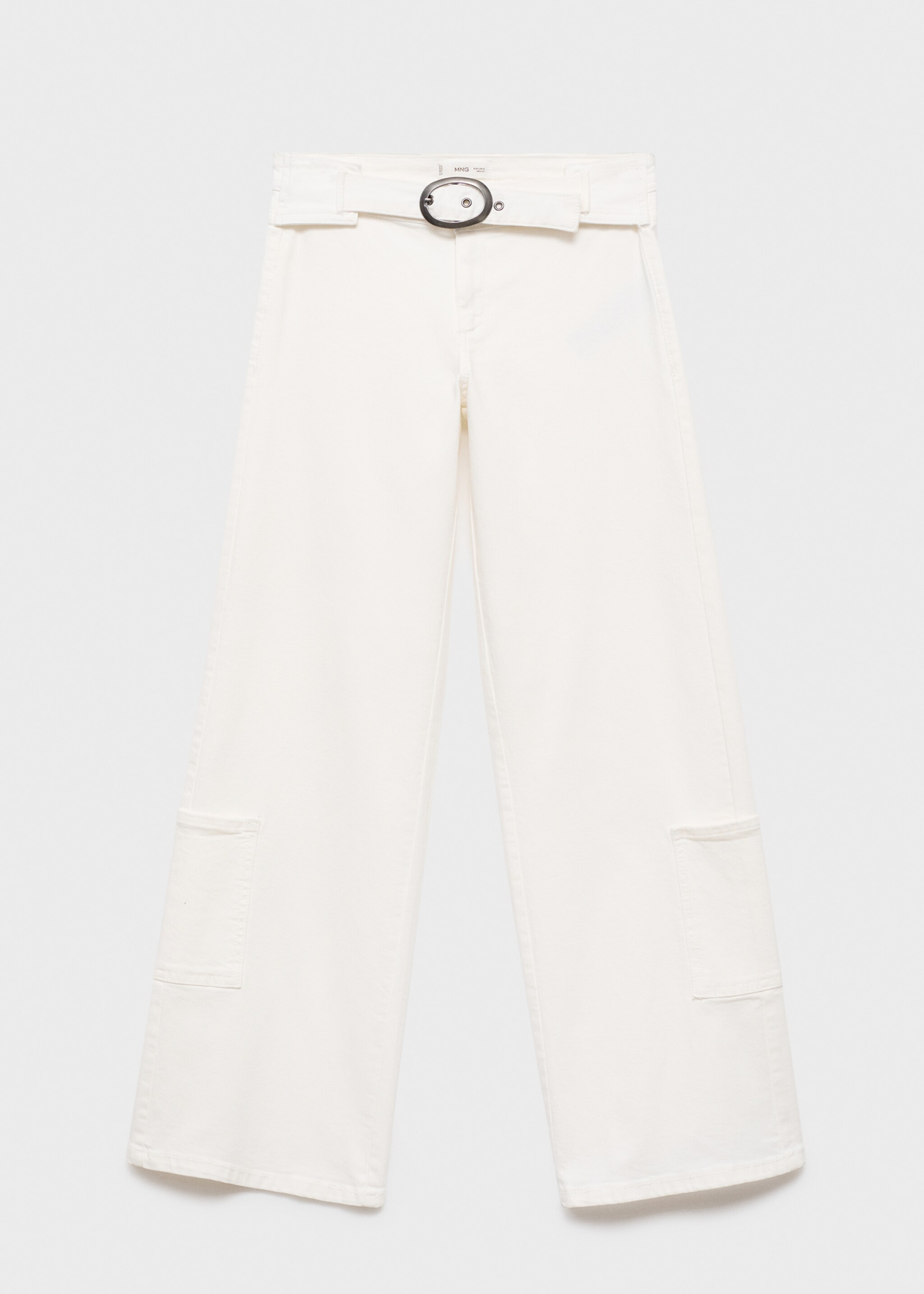 Wide-leg jeans with buckle - منتج دون نموذج, سكري. Ref: 17012916-00.