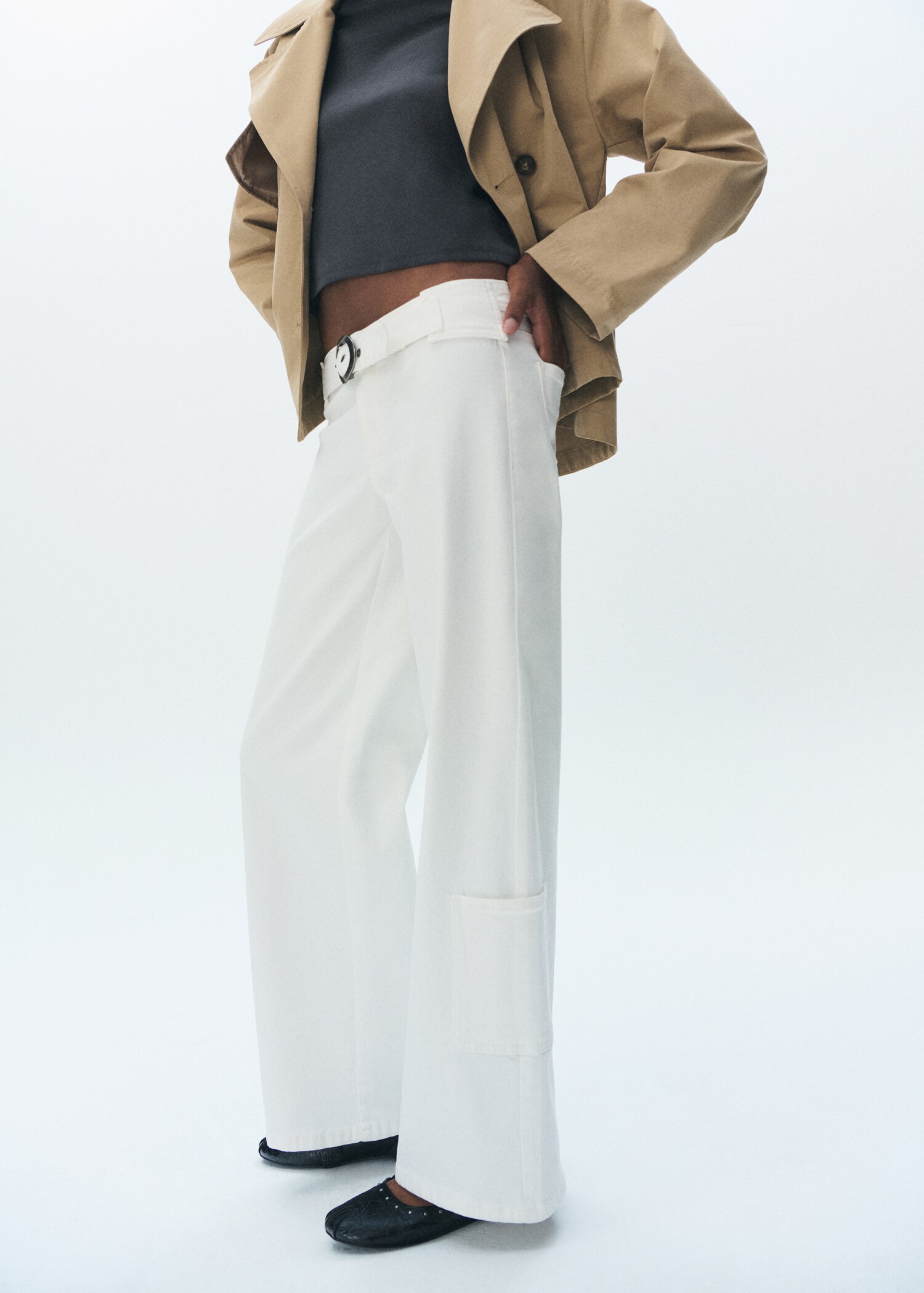 Wide-leg jeans with buckle - Details of the article 5