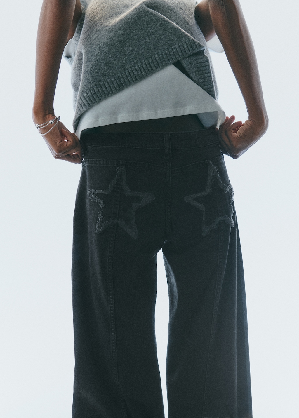 Straight jeans with stars