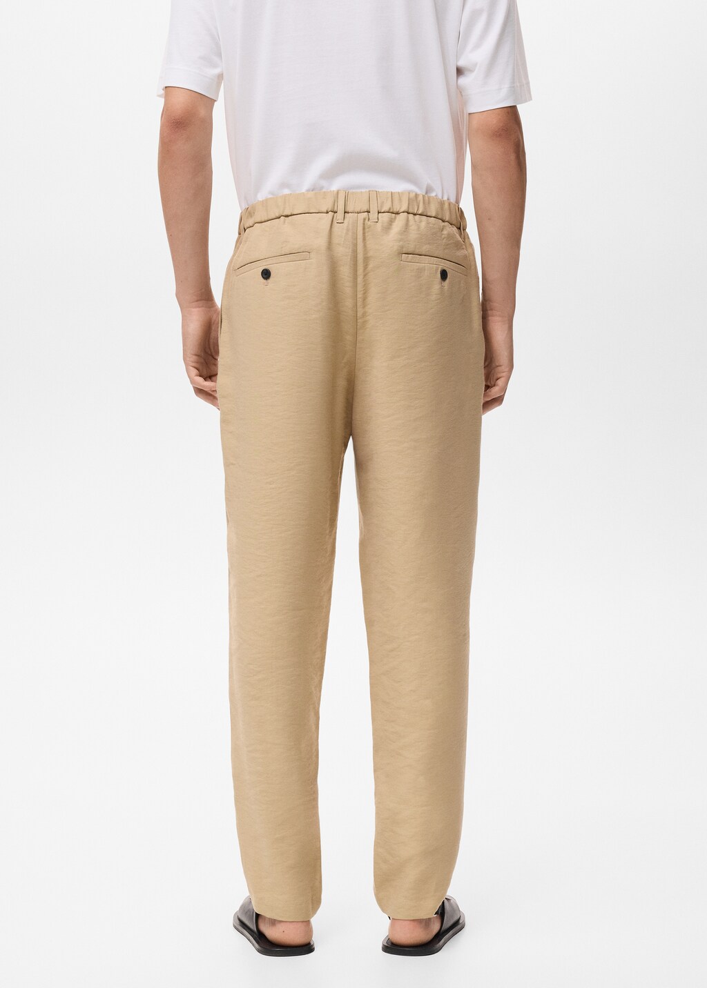 Straight-fit pleated pants