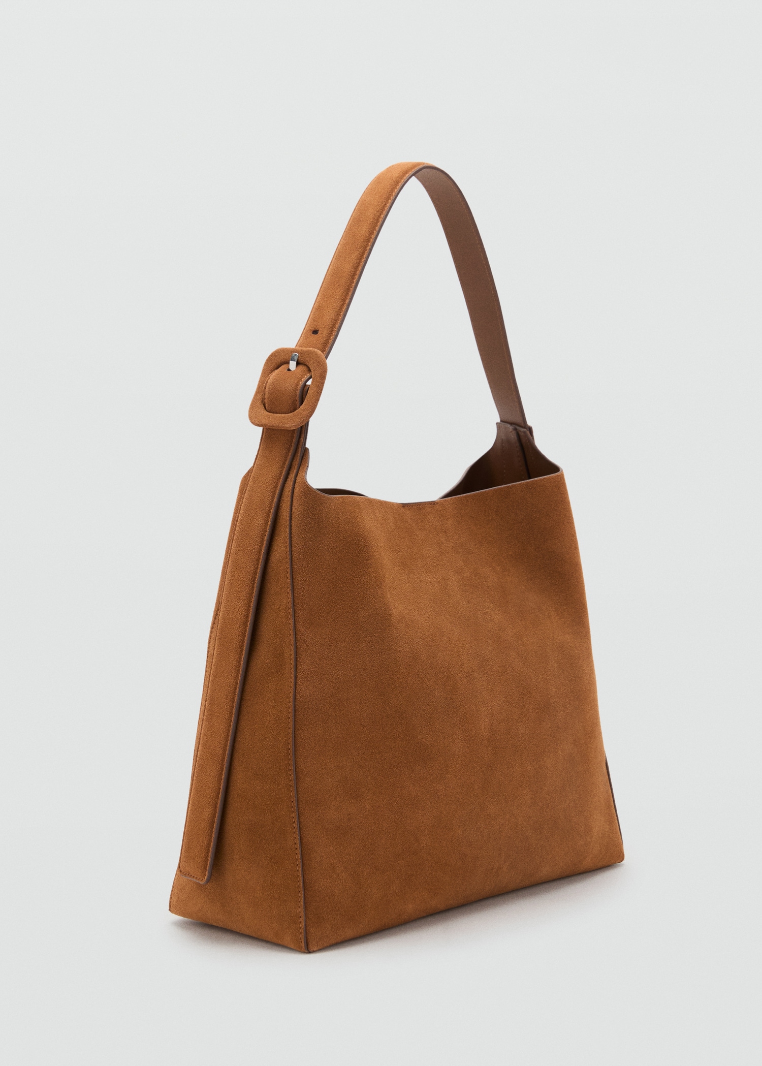 Große Shopper-Tasche aus Wildleder Damen MANGO Deutschland