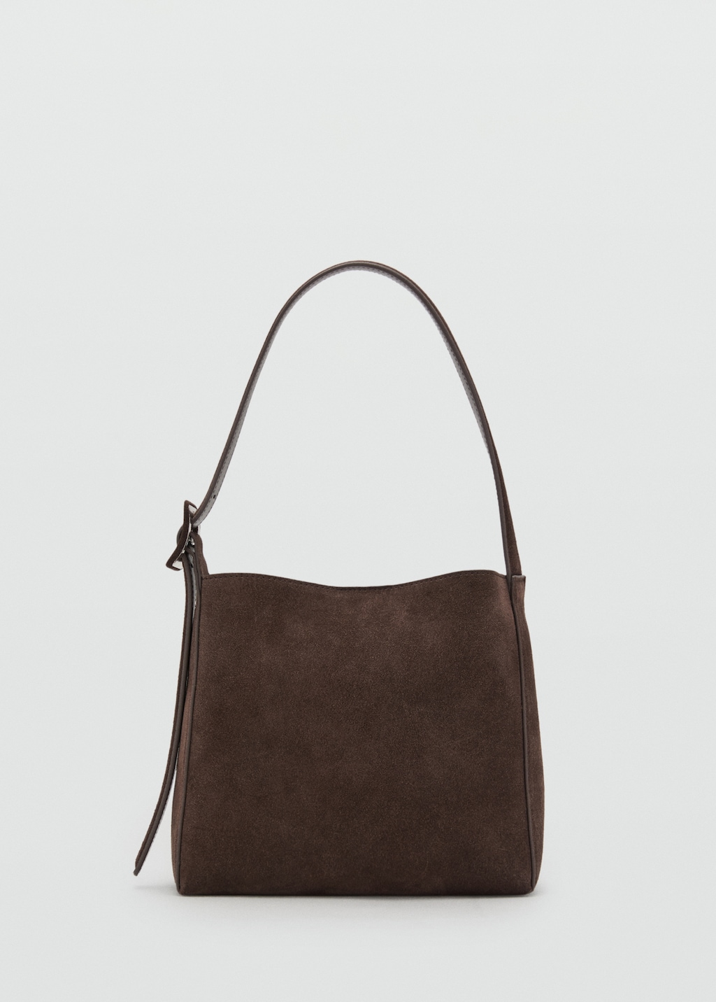 Suede leather shopper bag