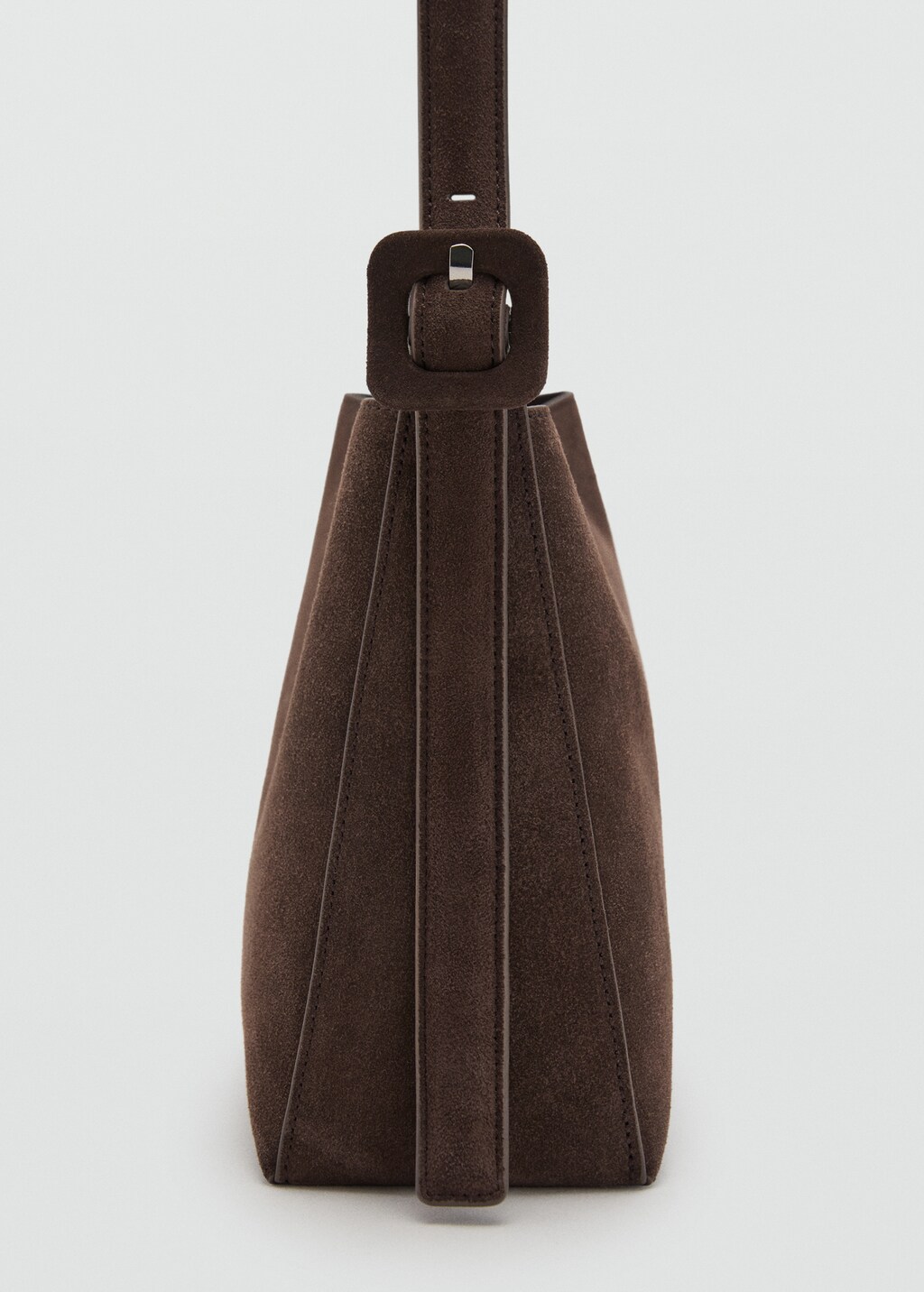 Suede leather shopper bag
