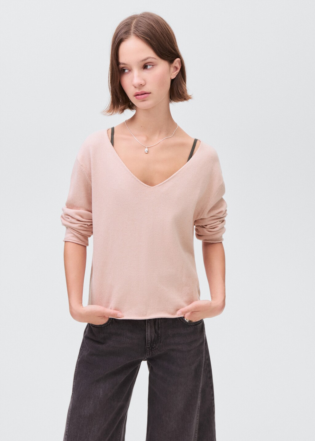 V-neck knit sweater - Teen | MANGO USA
