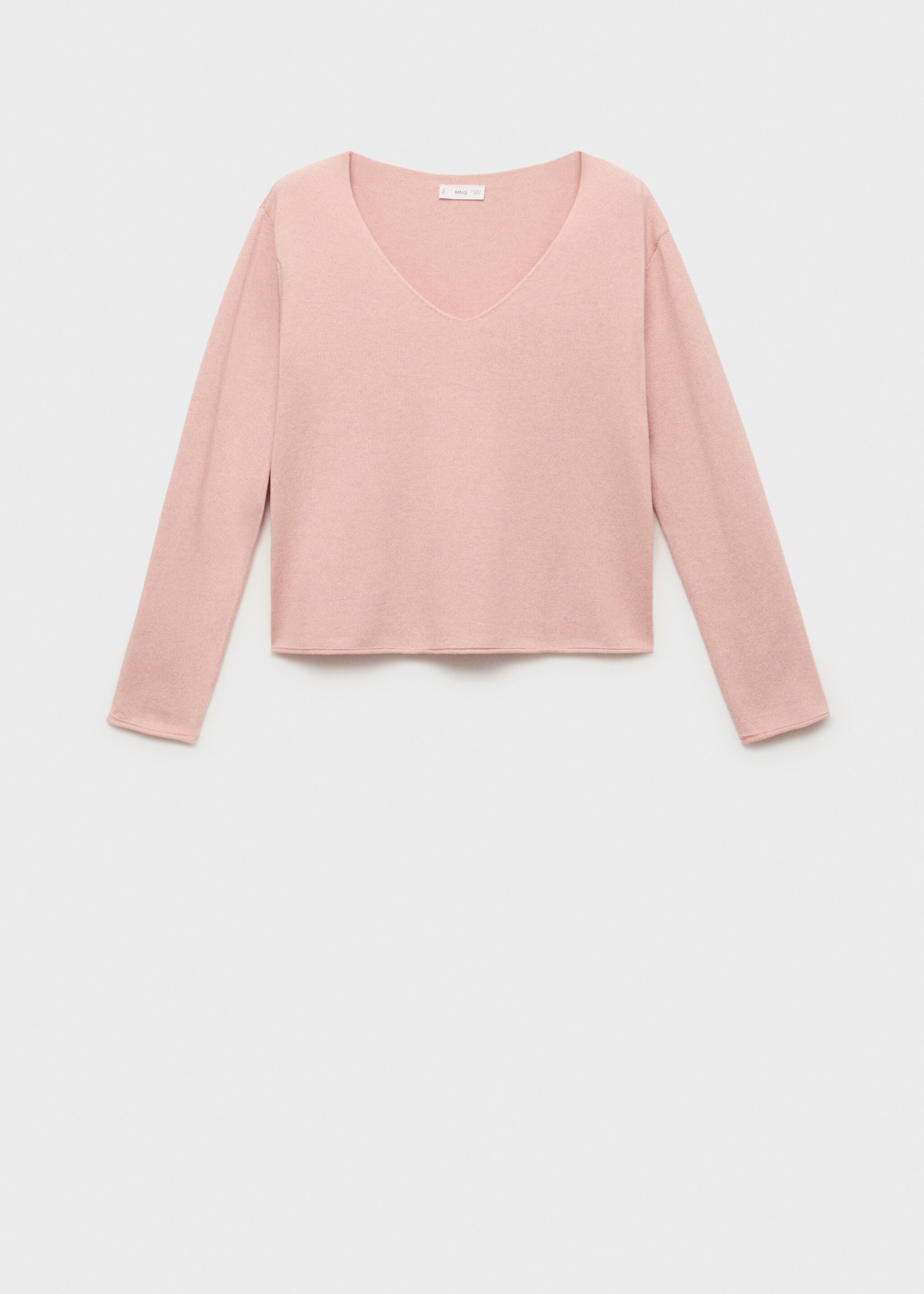 Pull en maille col en V uni - Article sans modèle