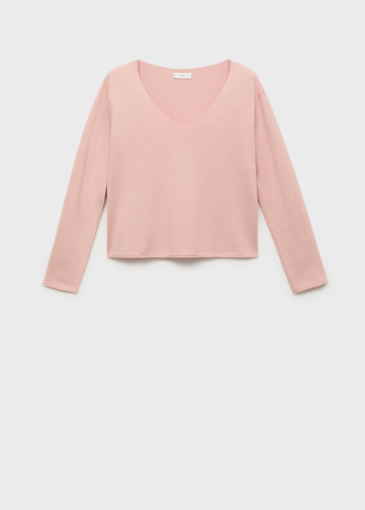 Pull en maille col en V uni - Article sans modèle