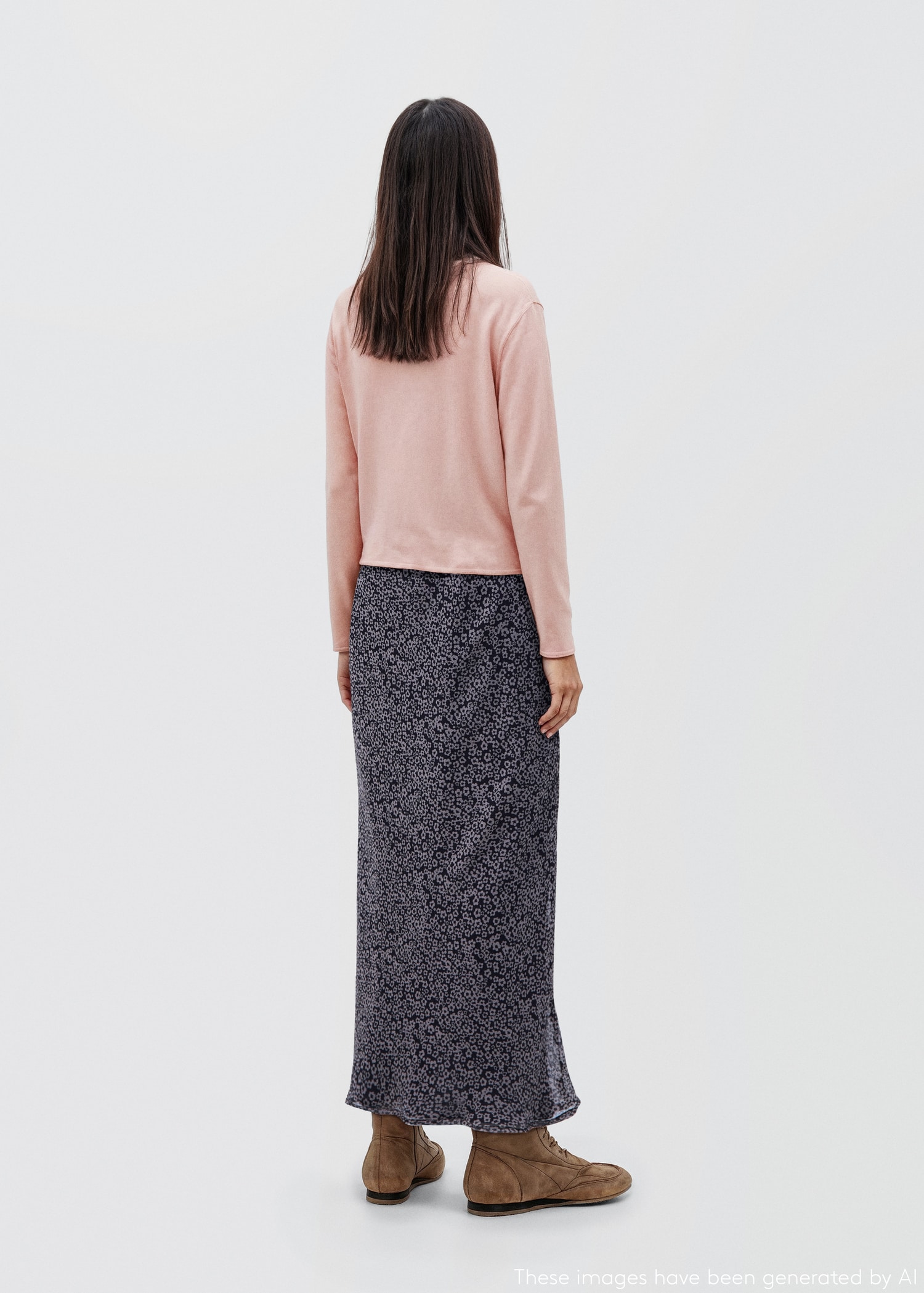 Pull en maille col en V uni - Verso de l’article