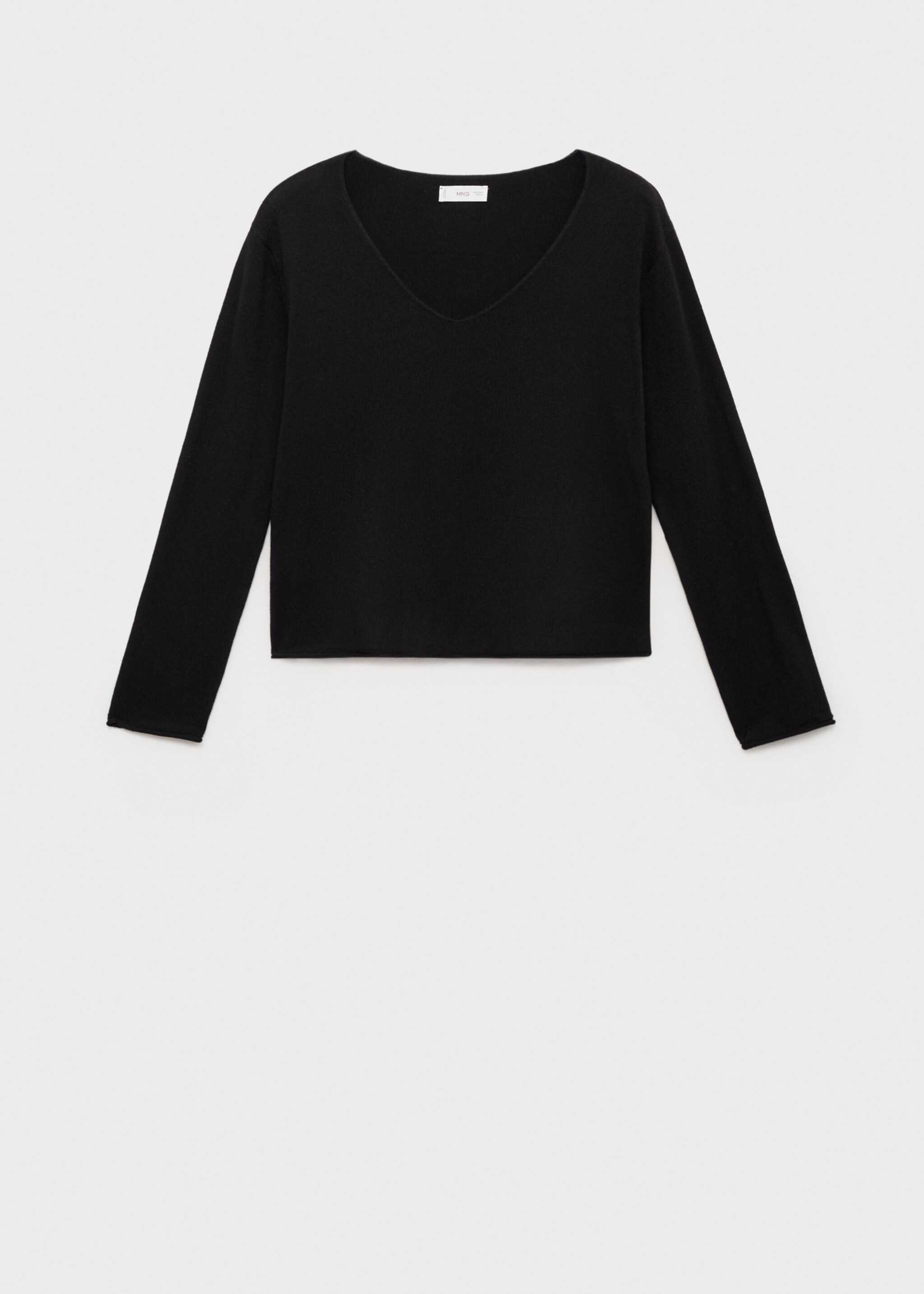 Pull en maille col en V uni - Article sans modèle