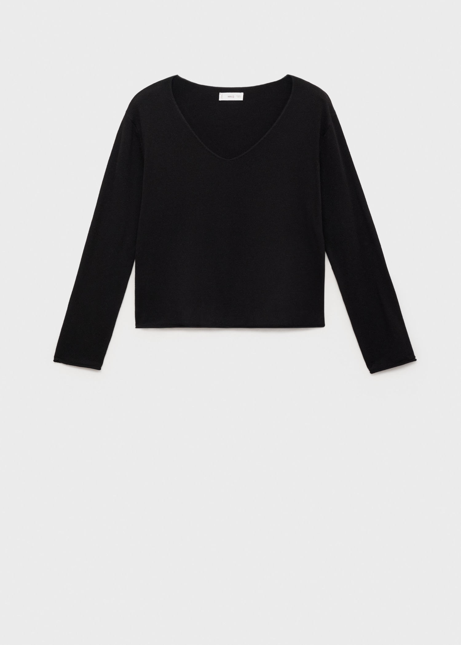 Pull en maille col en V uni - Article sans modèle