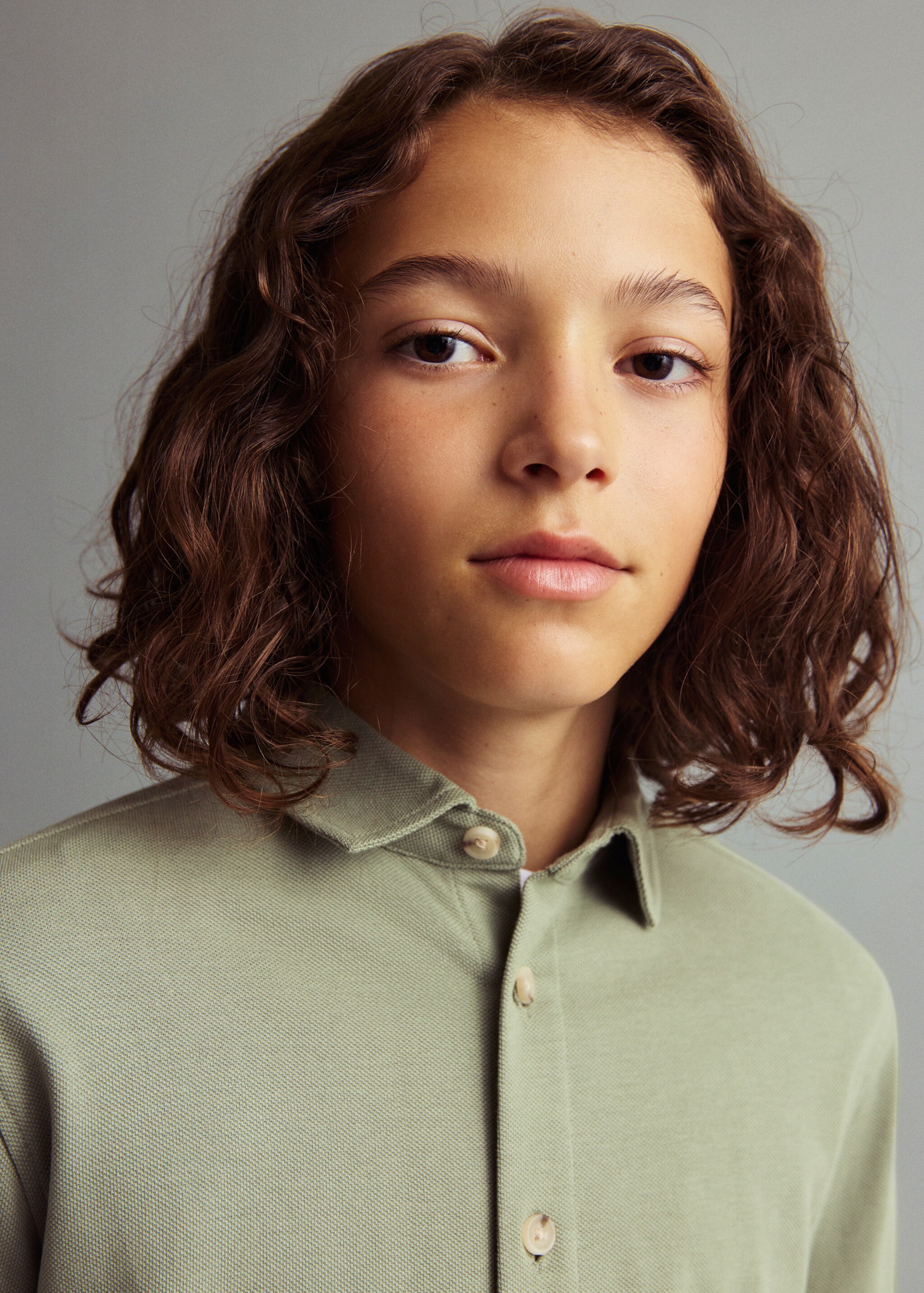 Cotton knit shirt - Details of the article 1, Green. Ref: 17013280-00.