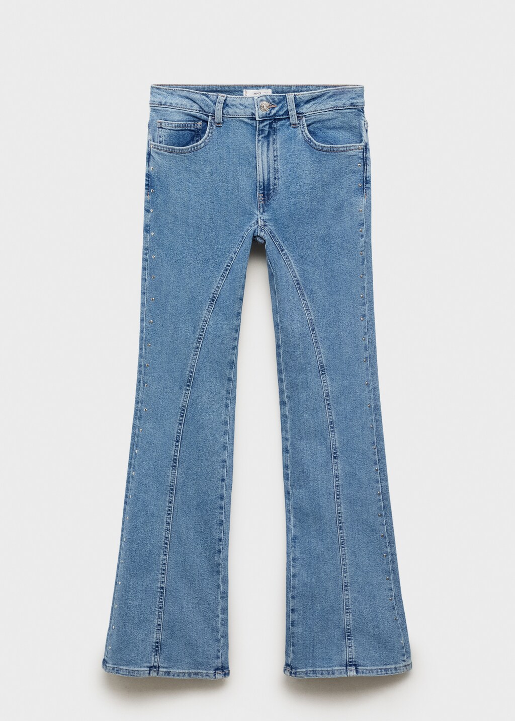 Decorative seam flared jeans