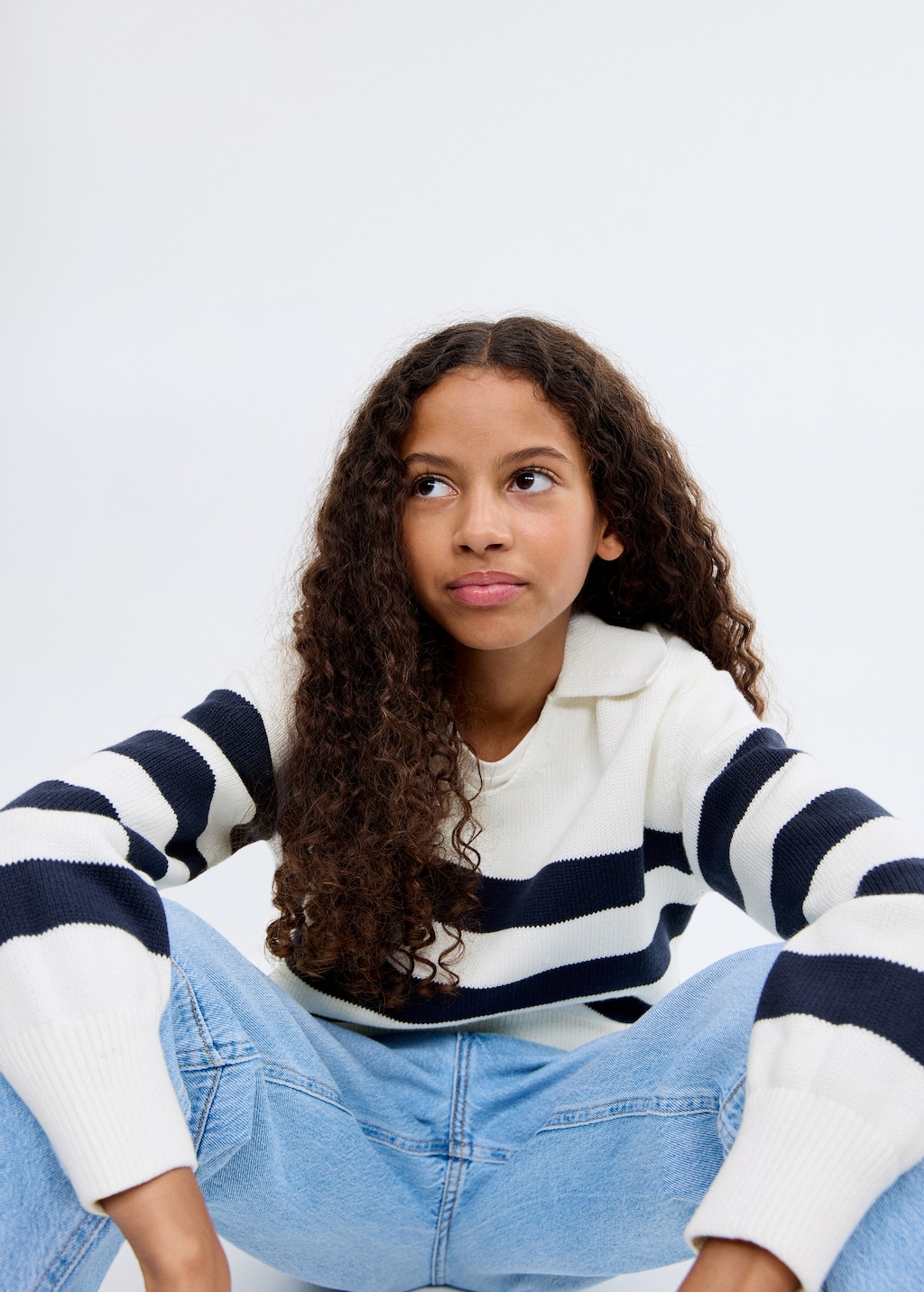 Knitted polo-neck sweater