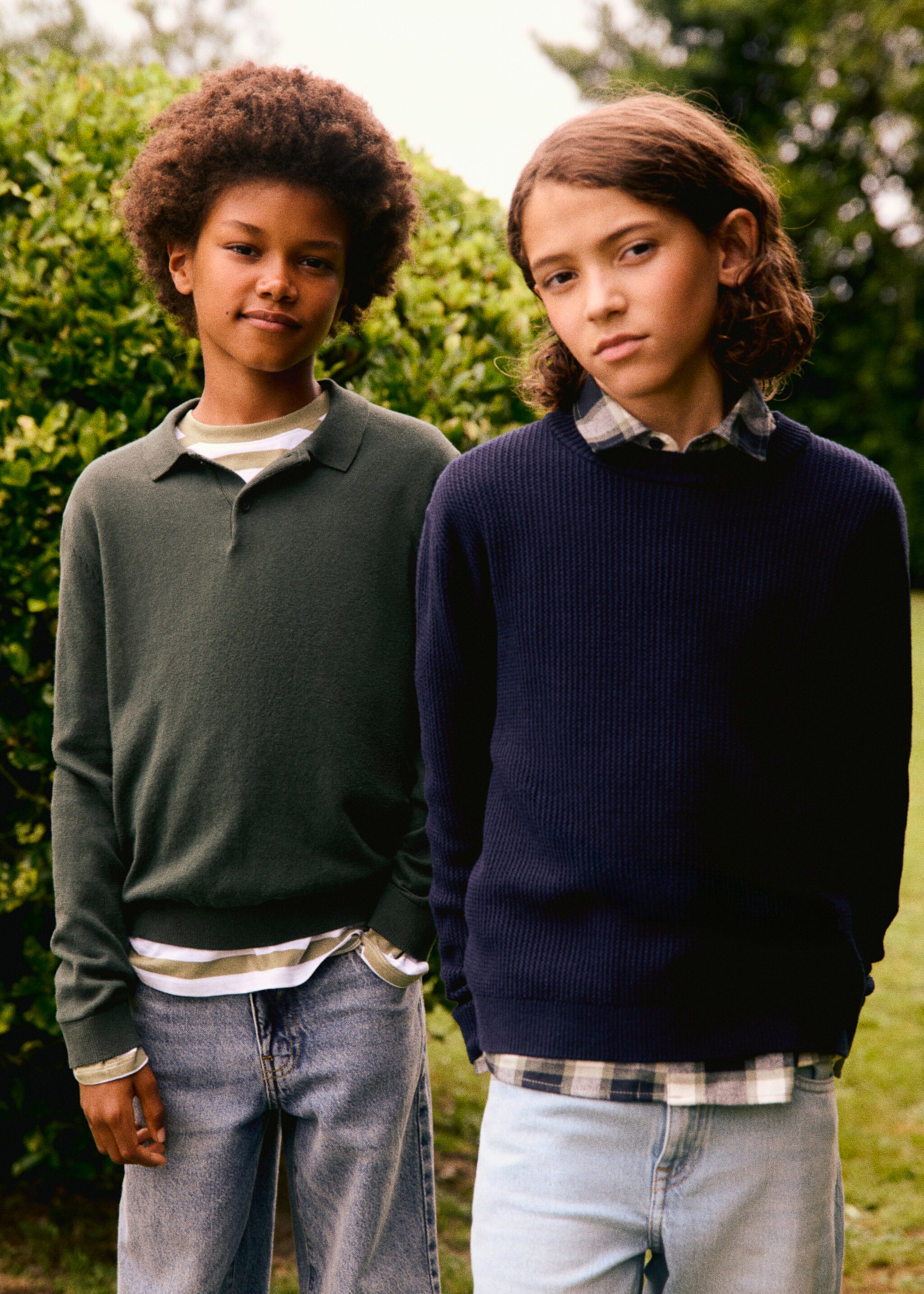 Knitted cotton sweater - Details of the article 6, Navy. Ref: 17013283-00.