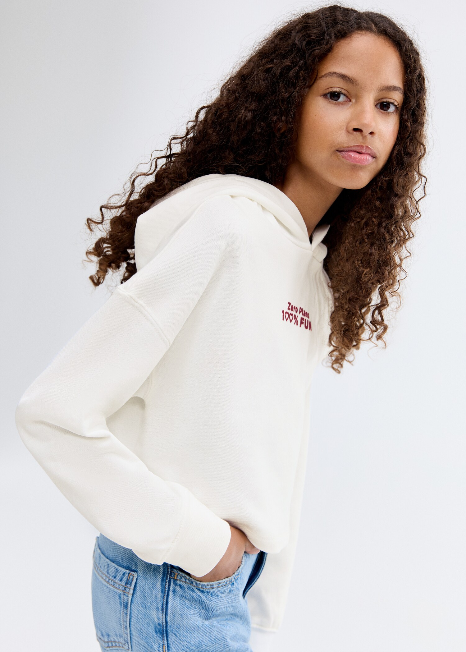 Desenli kapüşonlu sweatshirt - Orta plan