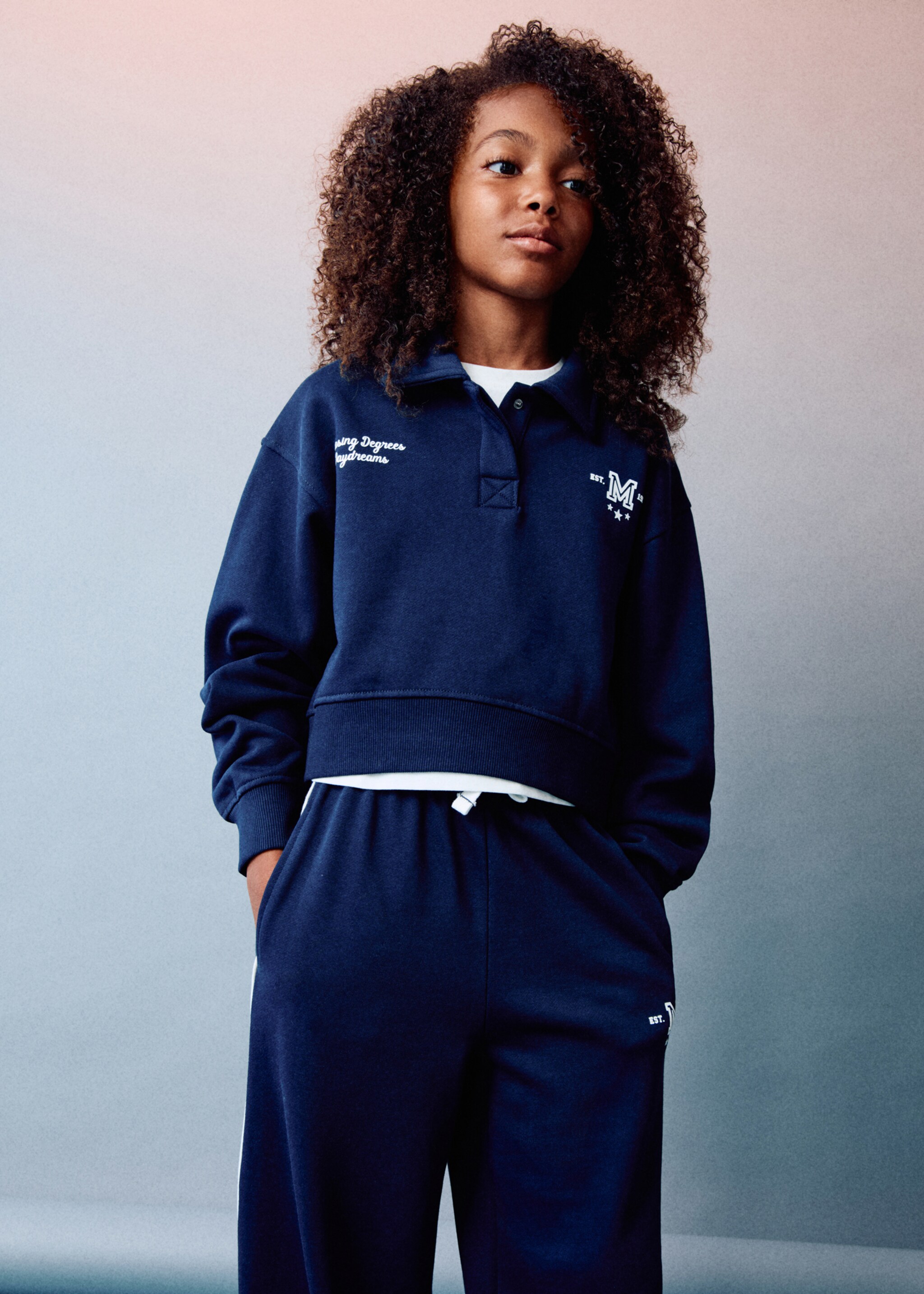 Sweatshirt tenniskrage - Detaljer om artikeln 5, Navy blå. Ref: 17013296-00.