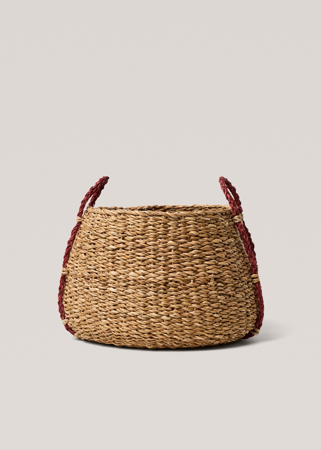 Natural fibre coloured hand basket