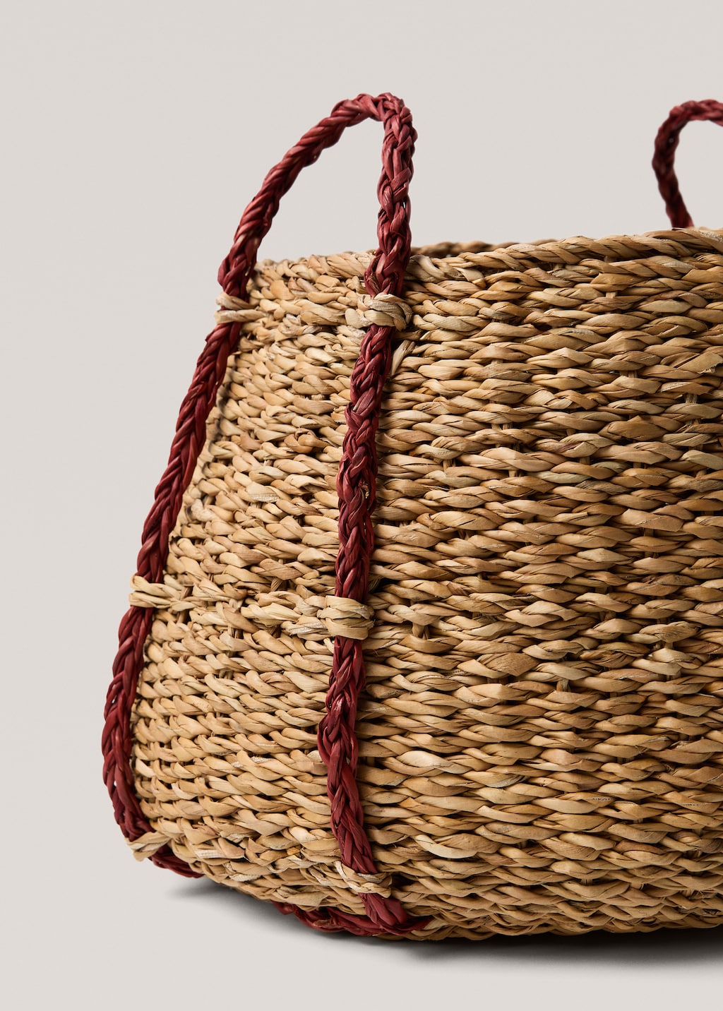 Natural fibre coloured hand basket
