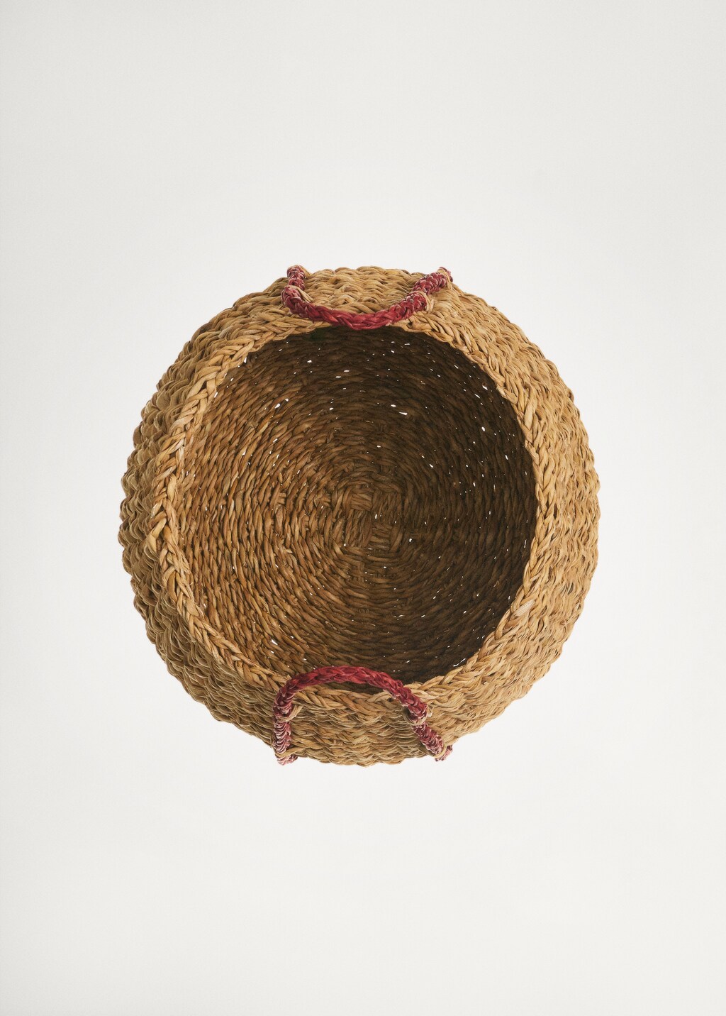 Natural fibre coloured hand basket